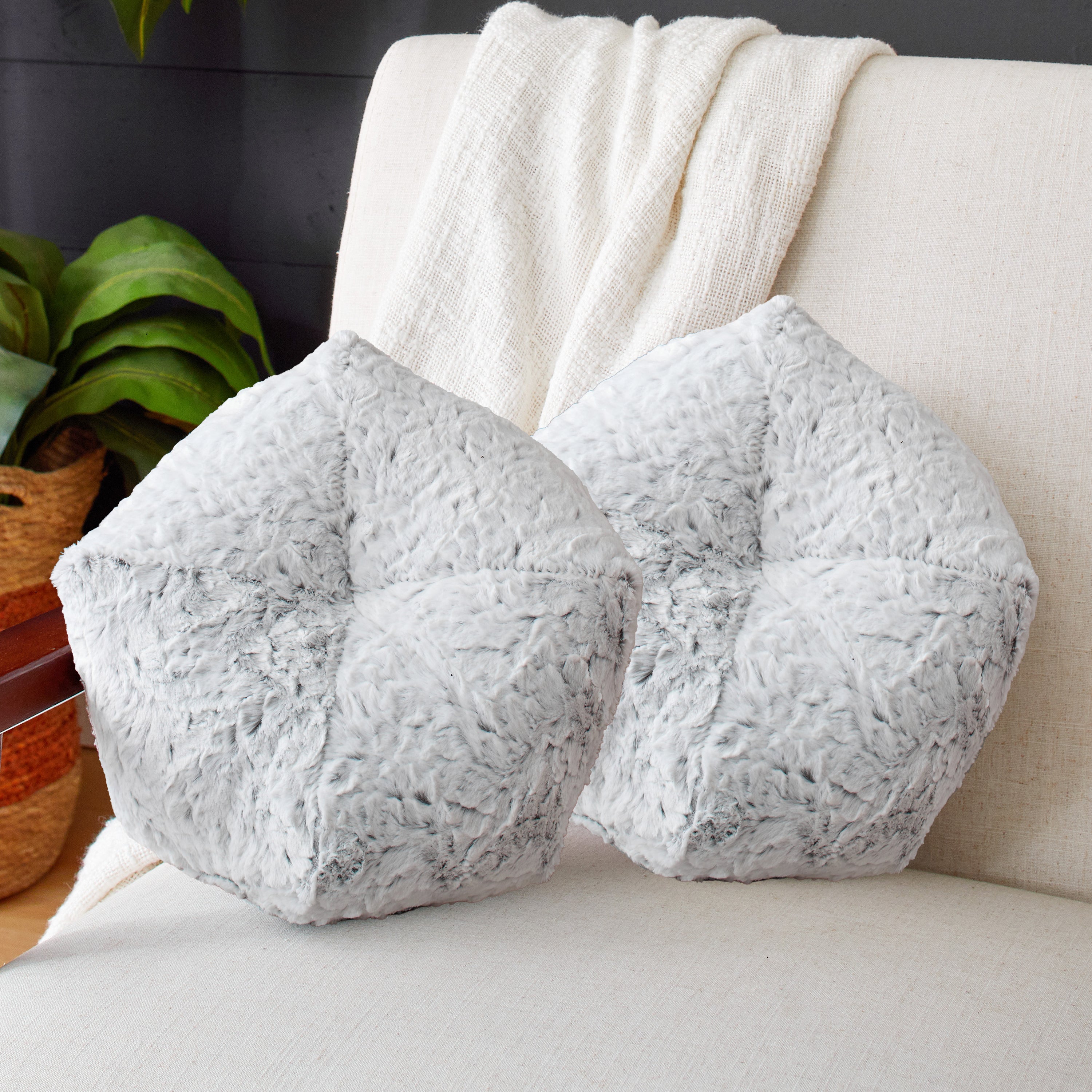 Fauxchilla Indoor Geometric Pillow