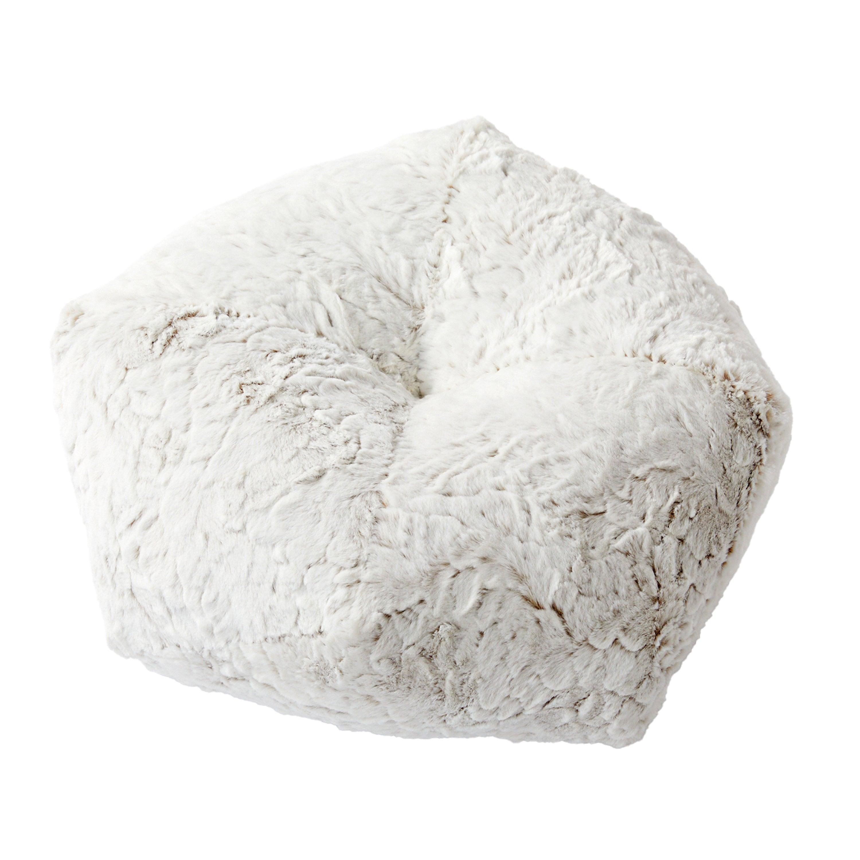 Geometric Fauxchilla Indoor Geo Pouf - Sorra Home