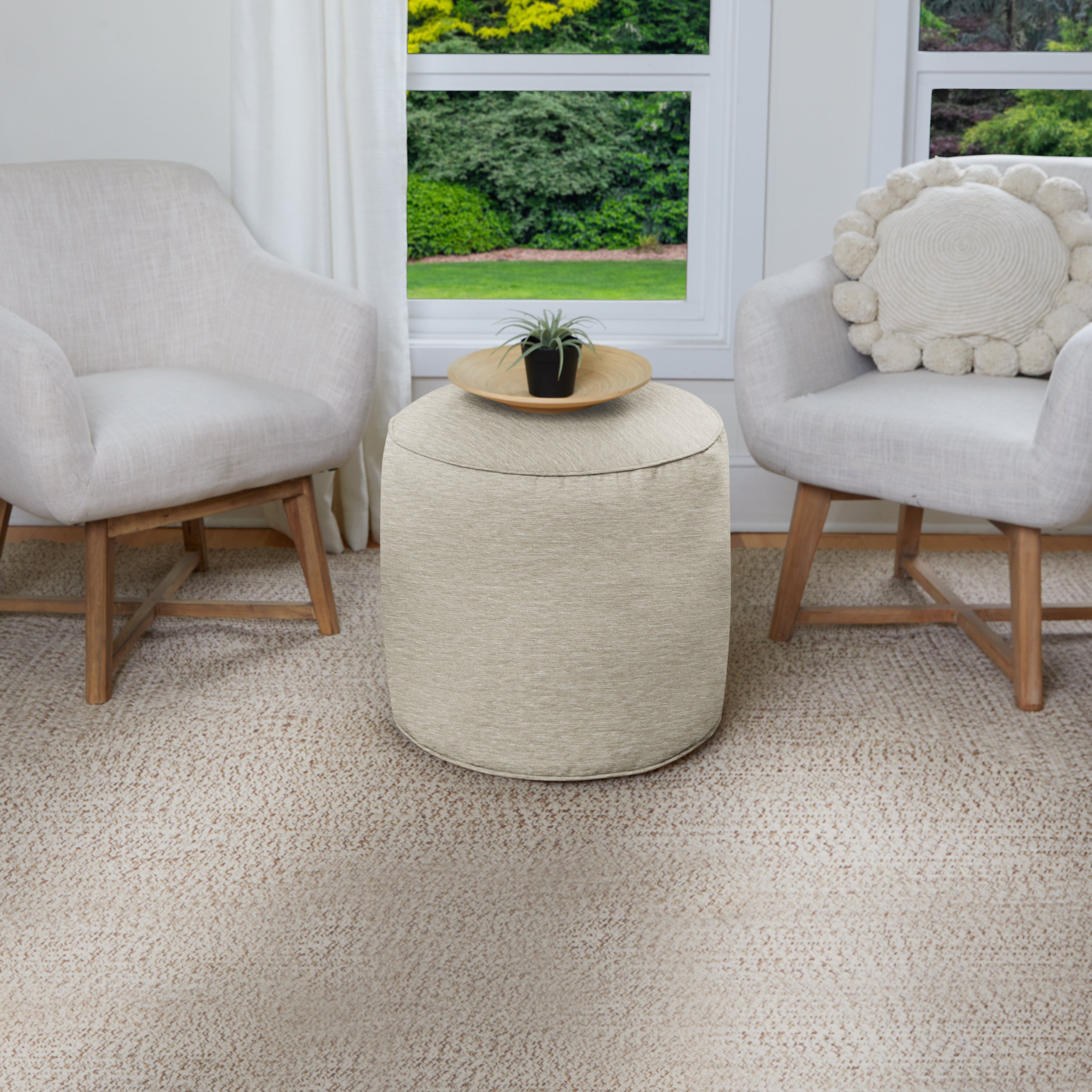 Round Indoor Angel Bean Pouf