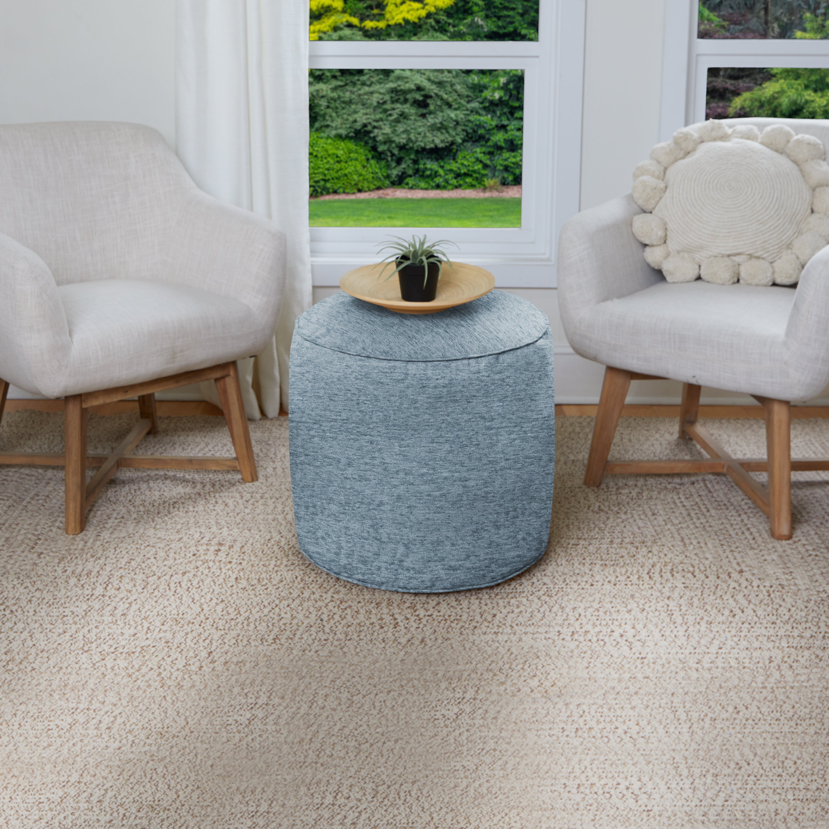 Round Indoor Angel Bean Pouf
