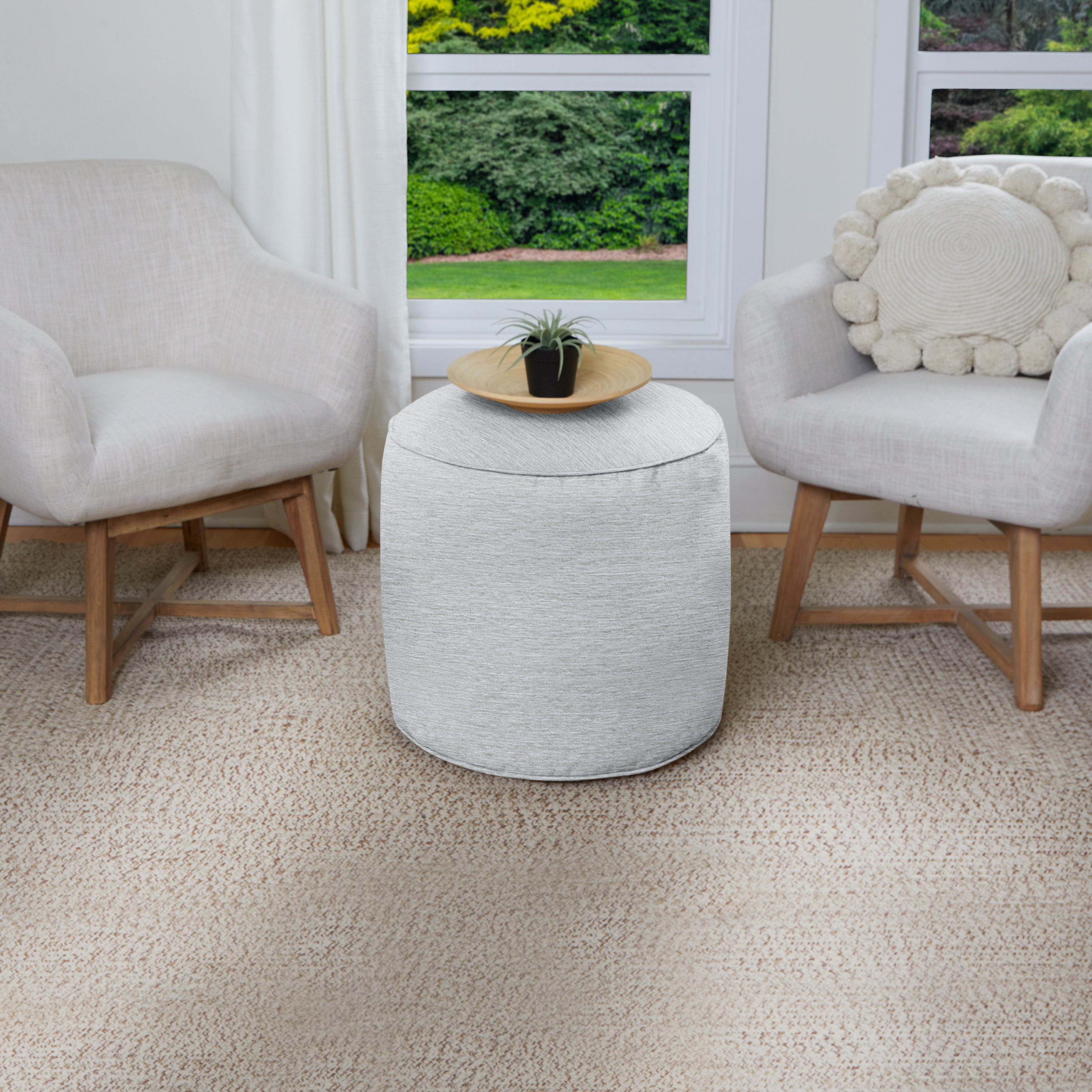 Round Indoor Angel Bean Pouf
