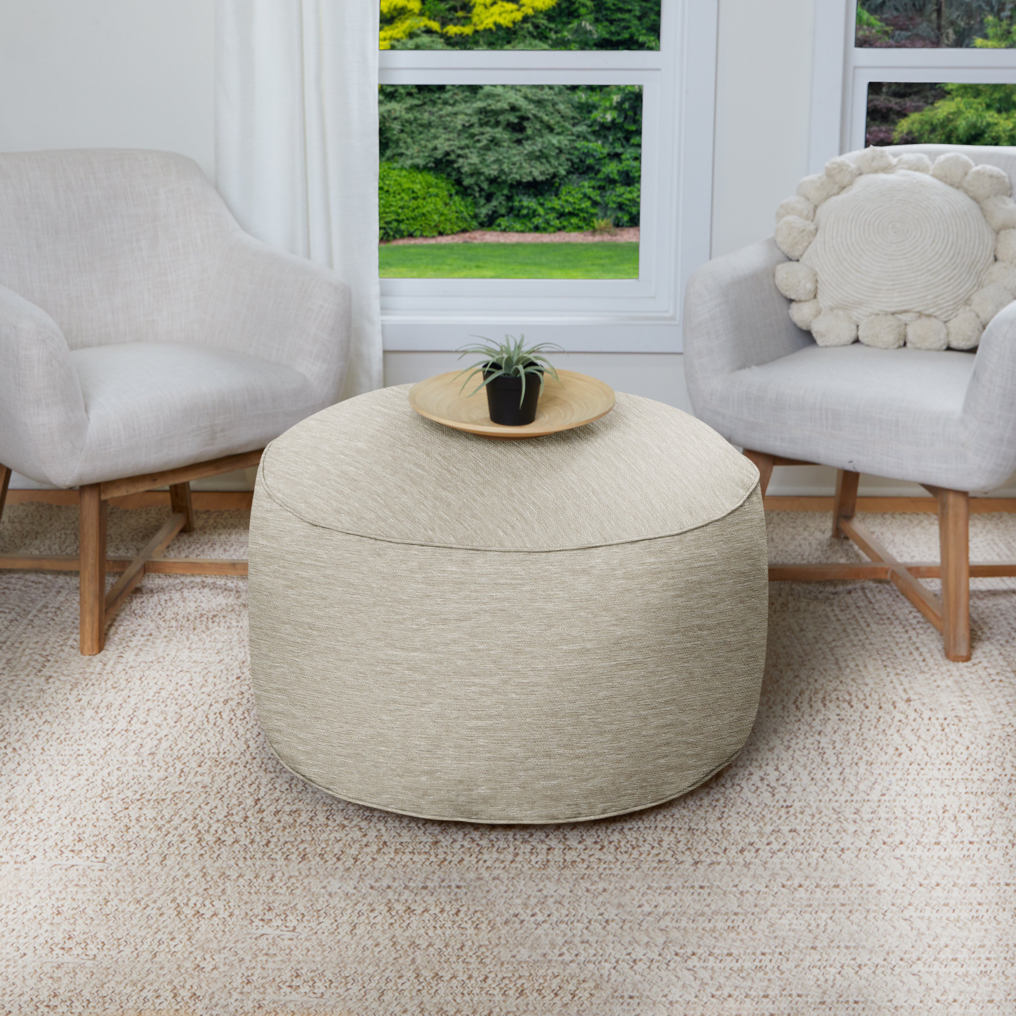 Round Indoor Angel Bean Pouf