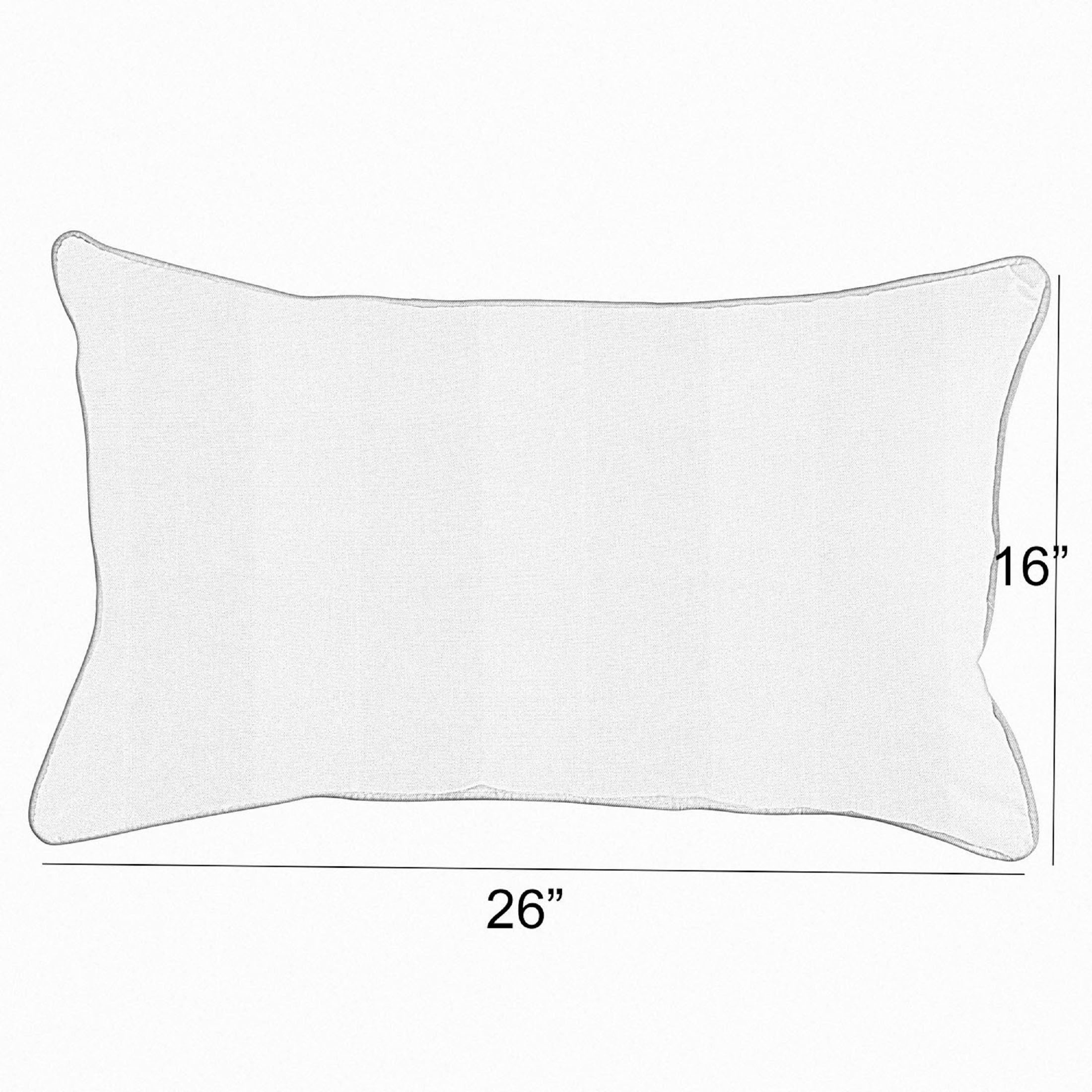 Sunbrella Shore with Contrast Cording Lumbar Corded Pillow (SET OF 2) - Sorra Home