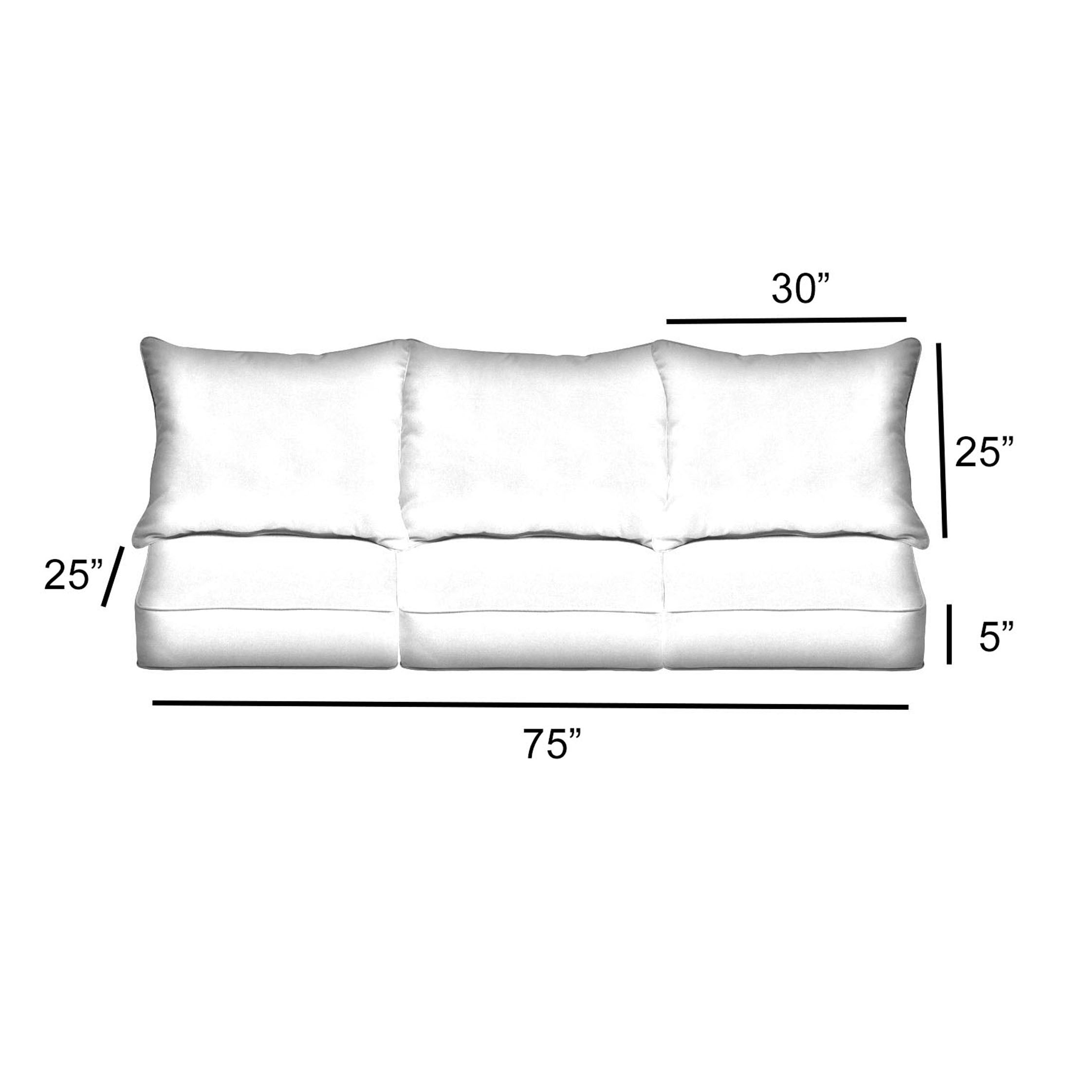 Sunbrella Square Outdoor Deep Seating Sofa Pillow and Cushion Set