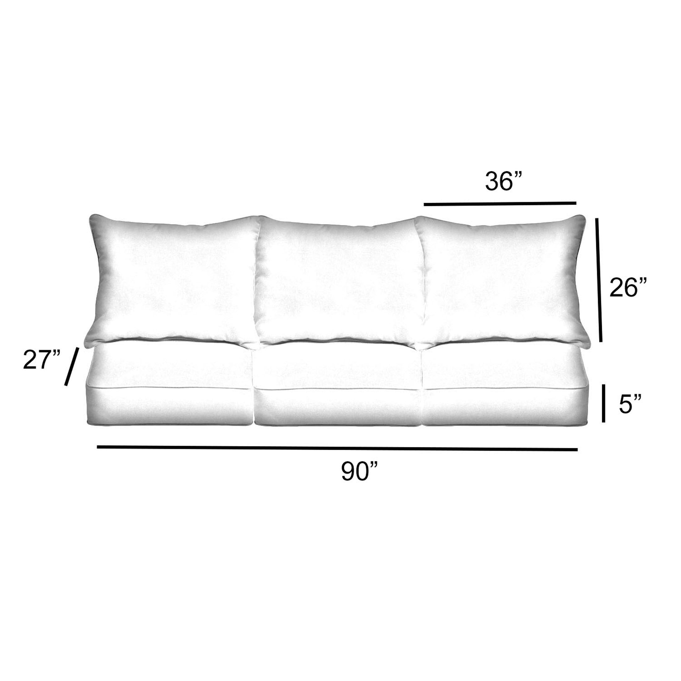 Sunbrella Rectangle Outdoor Deep Seating Sofa Pillow and Cushion Set