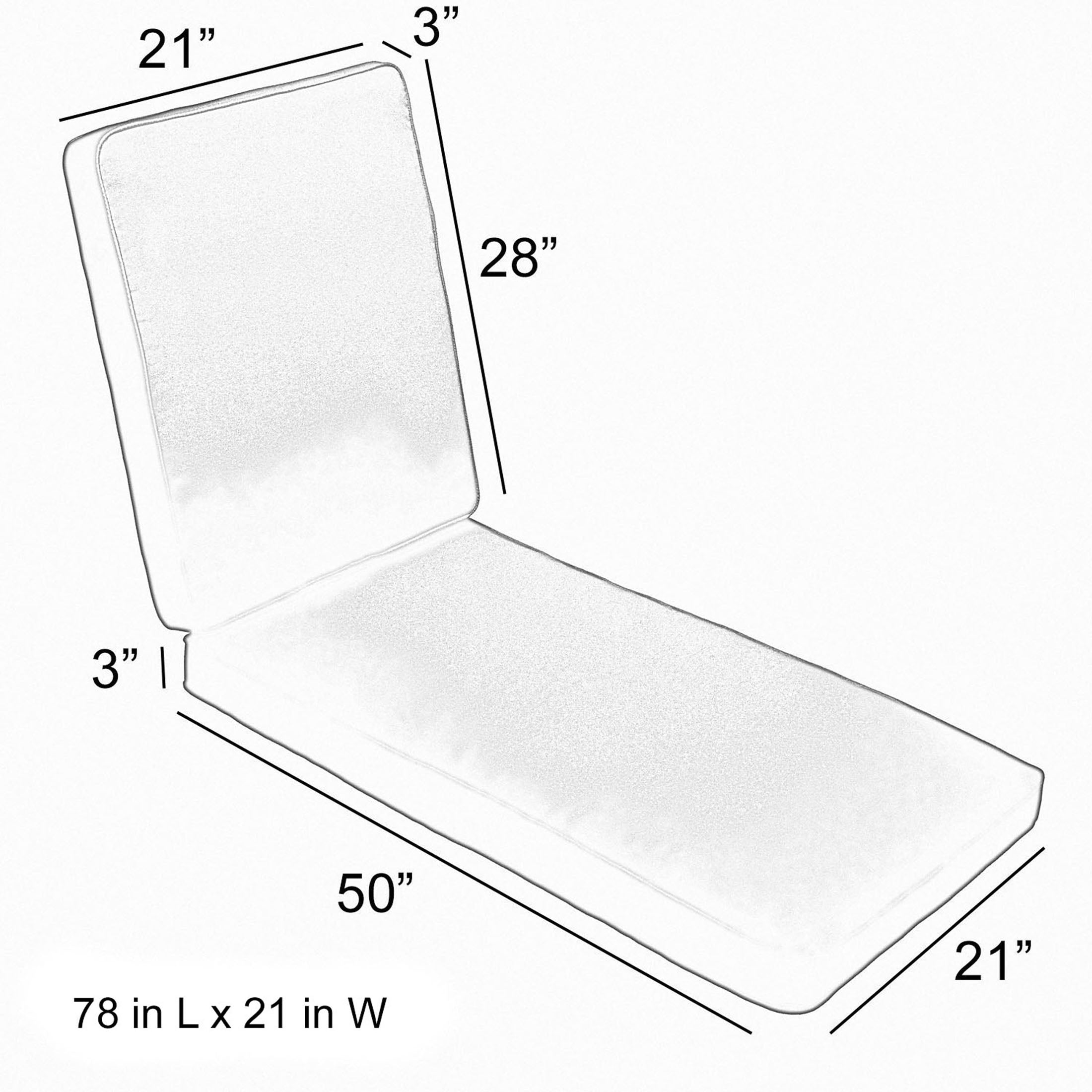 Sunbrella Rectangle Outdoor Chaise Lounge Cushion