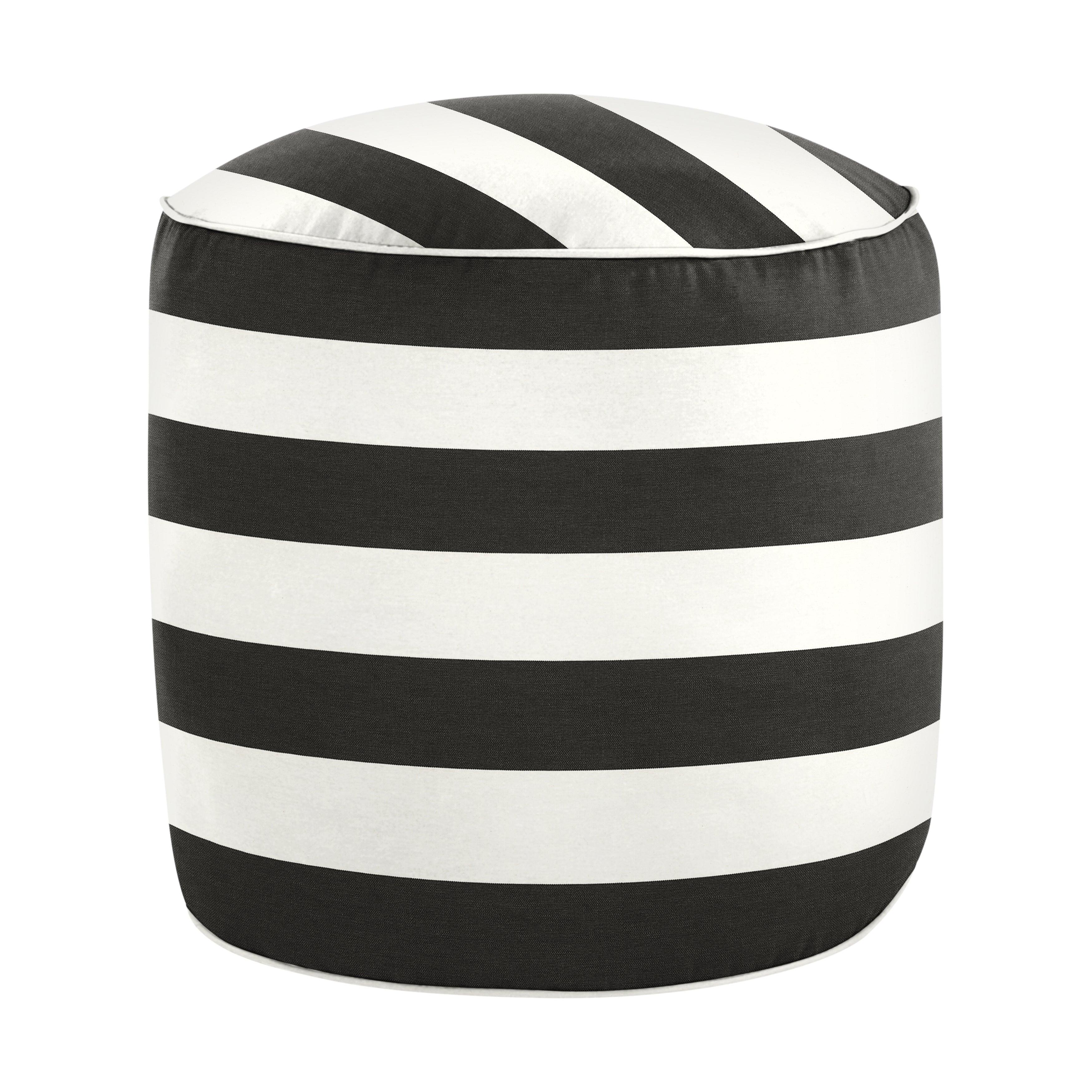Sunbrella Cabana Round Indoor/Outdoor Bean Pouf - Sorra Home
