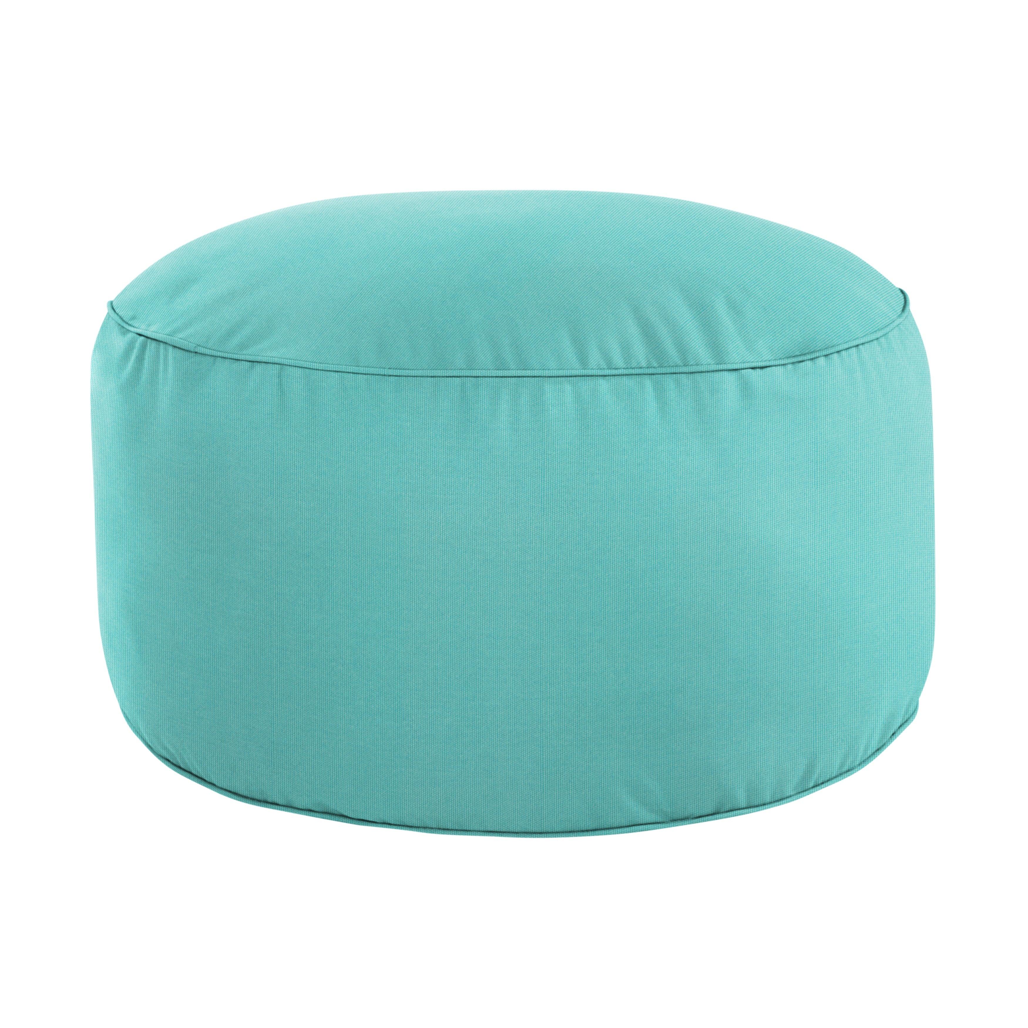 Sunbrella Canvas Round Indoor/Outdoor Bean Pouf - Sorra Home