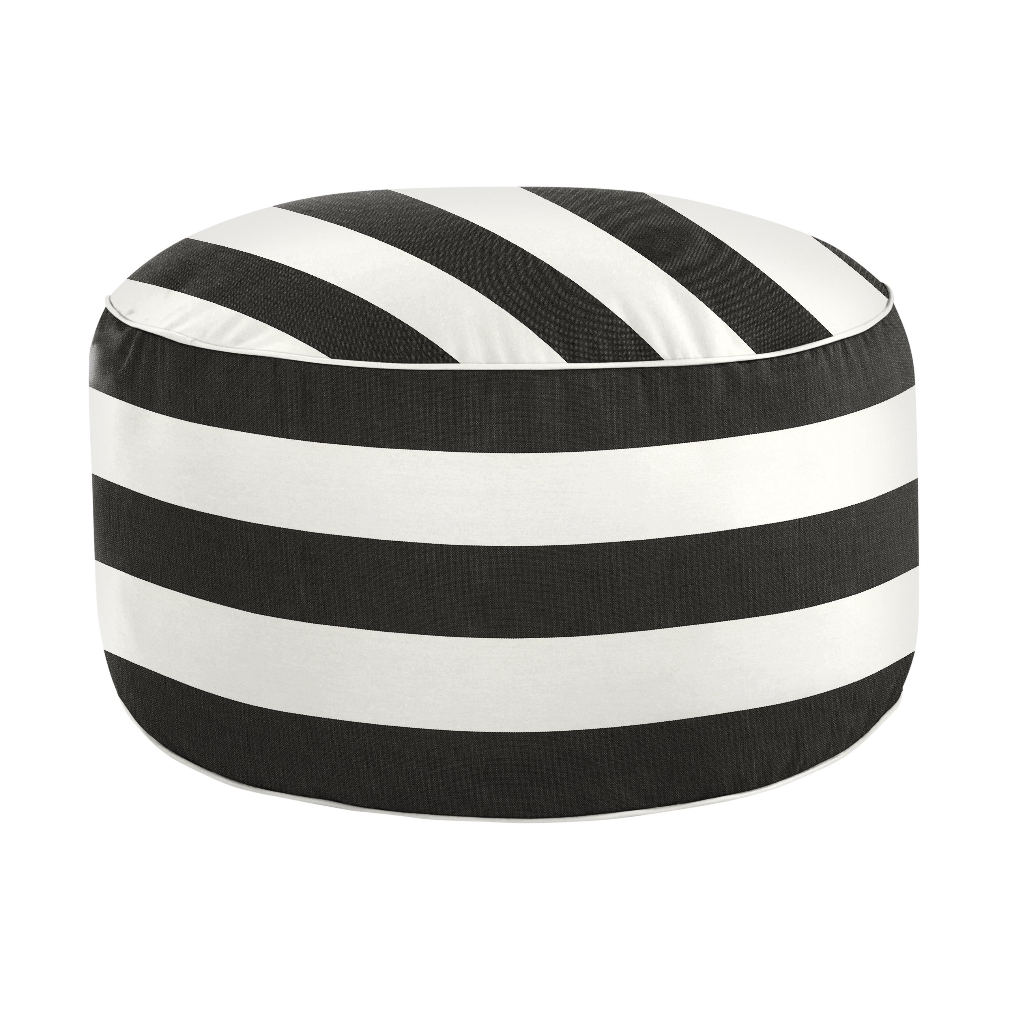 Sunbrella Cabana Round Indoor/Outdoor Bean Pouf - Sorra Home