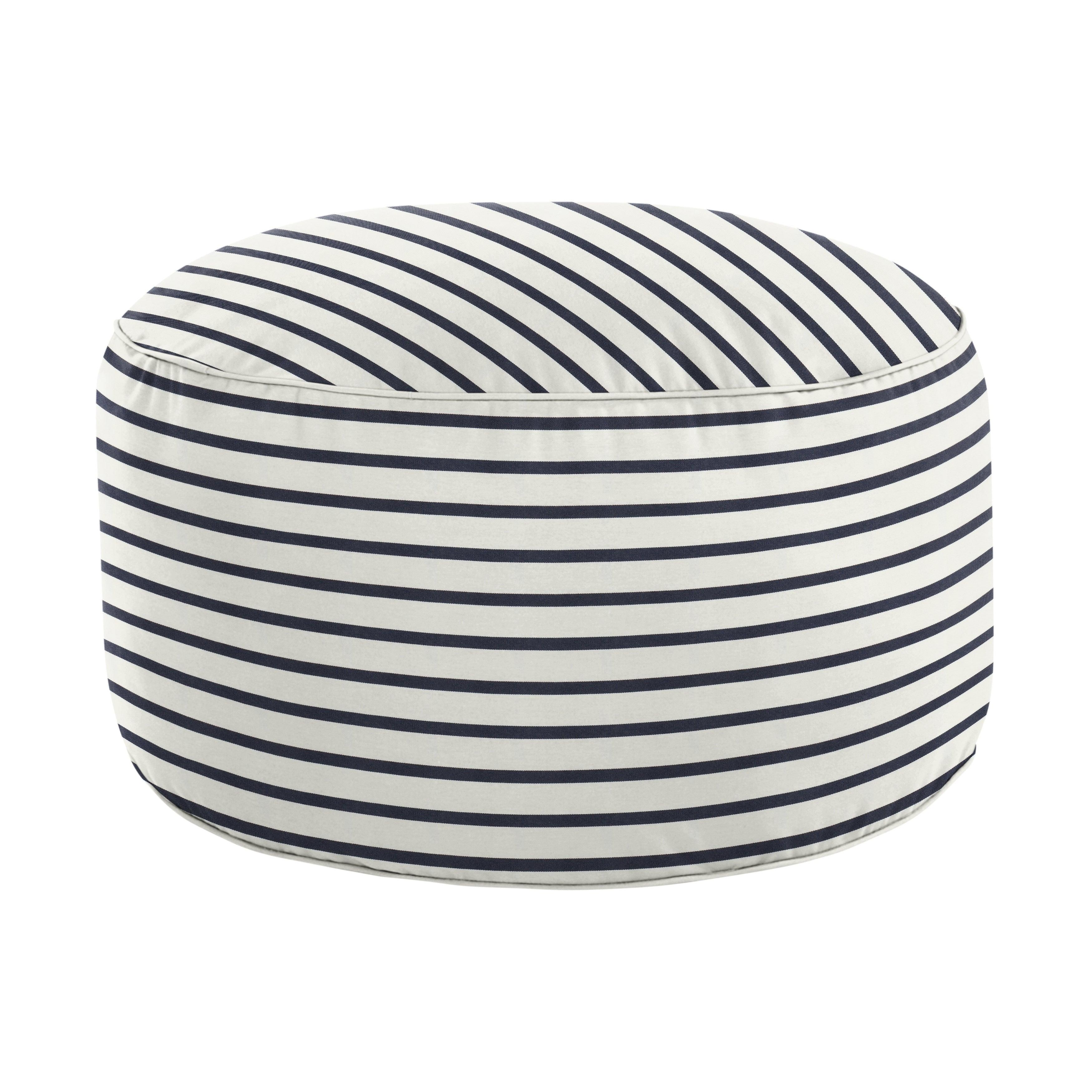 Sunbrella Lido Round Indoor/Outdoor Bean Pouf - Sorra Home