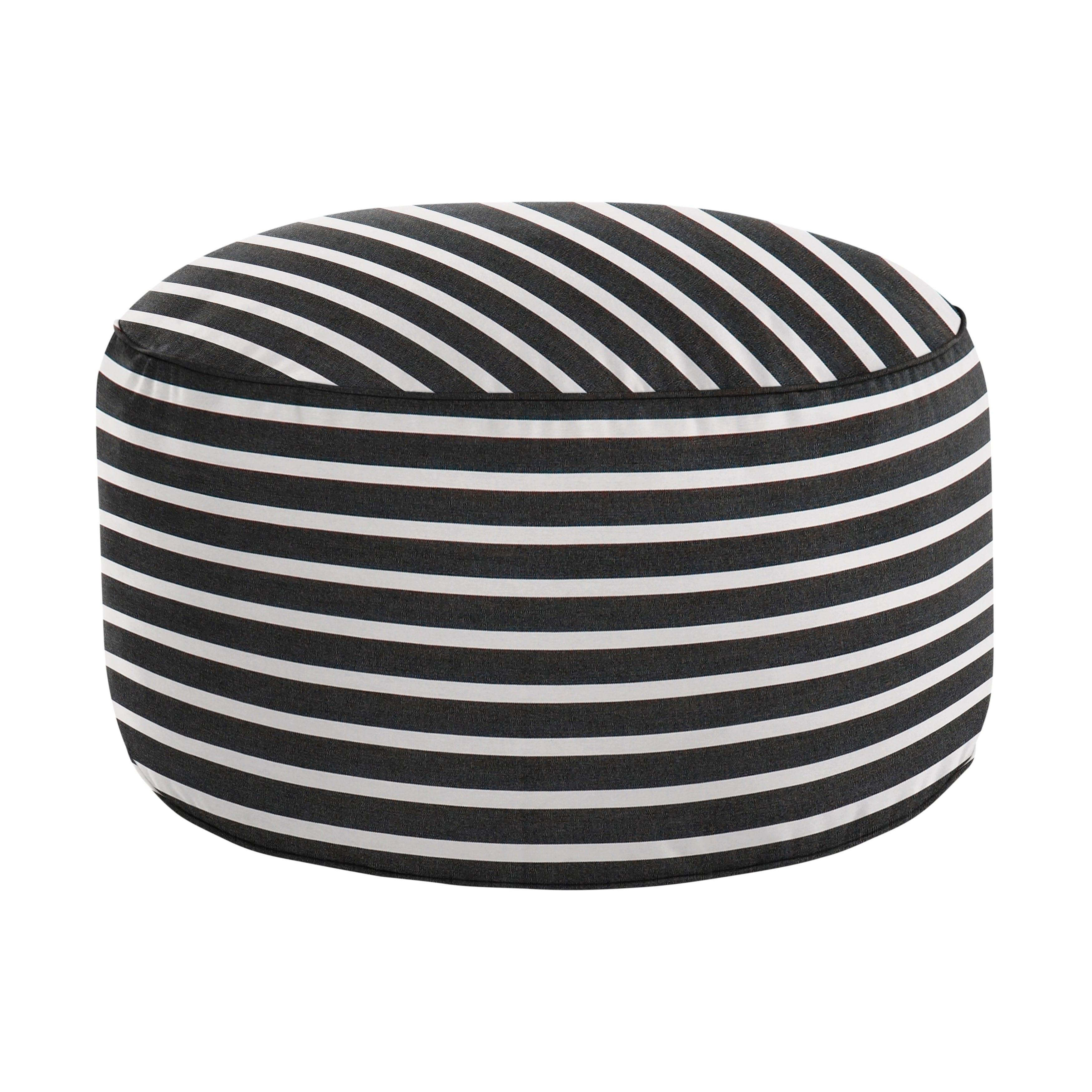 Sunbrella Shore Round Indoor/Outdoor Bean Pouf - Sorra Home