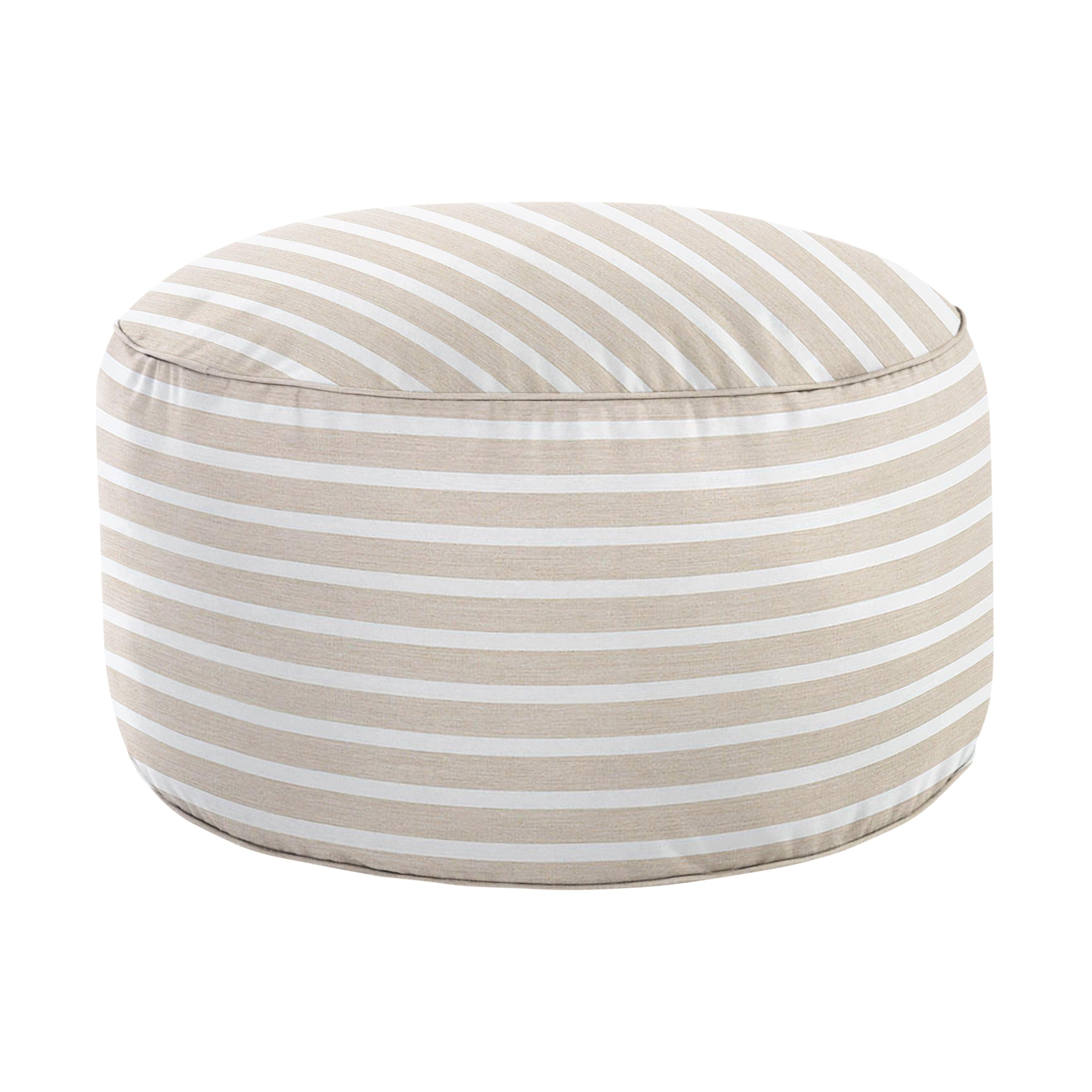Sunbrella Shore Round Indoor/Outdoor Bean Pouf - Sorra Home
