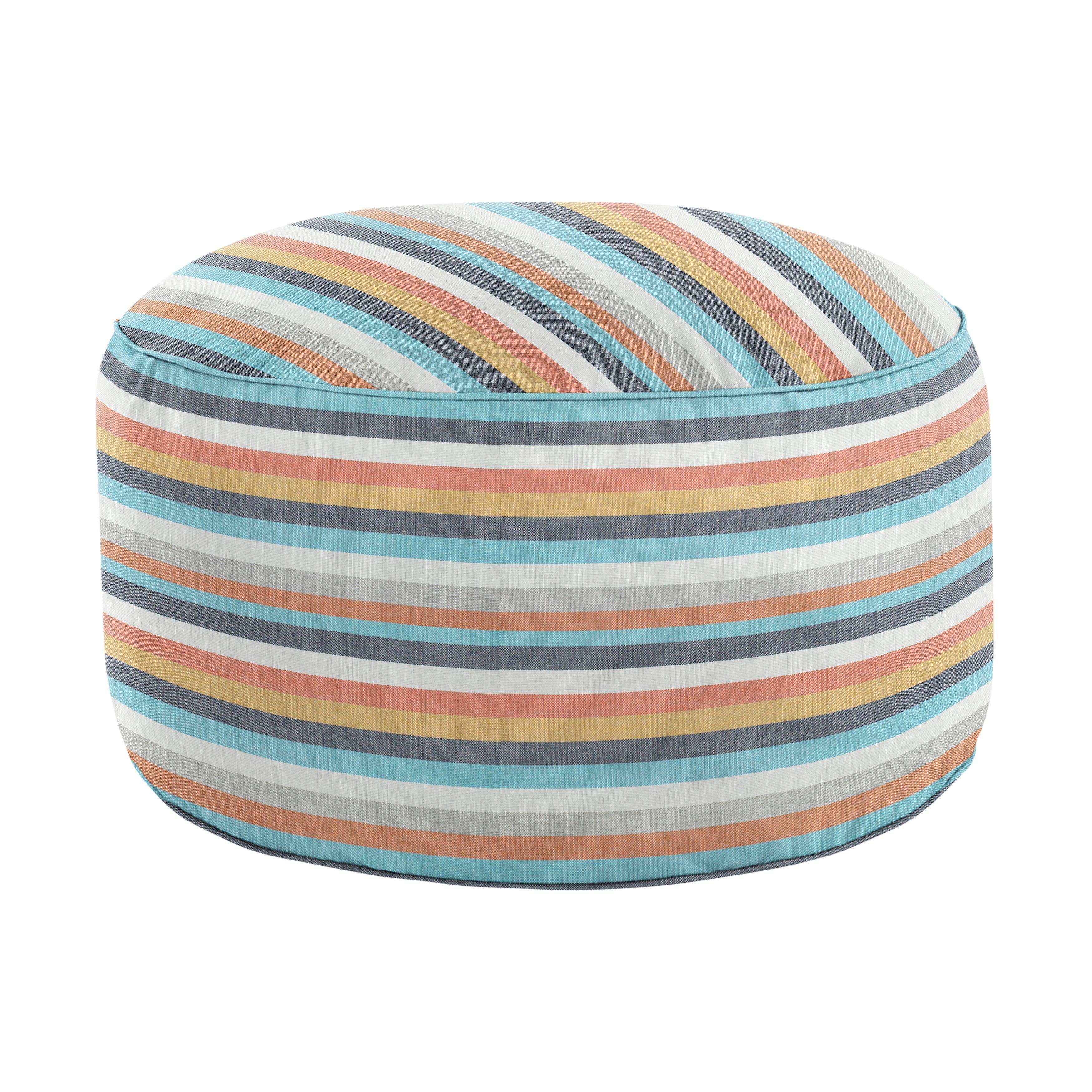 Sunbrella Sunrise Round Indoor/Outdoor Bean Pouf - Sorra Home