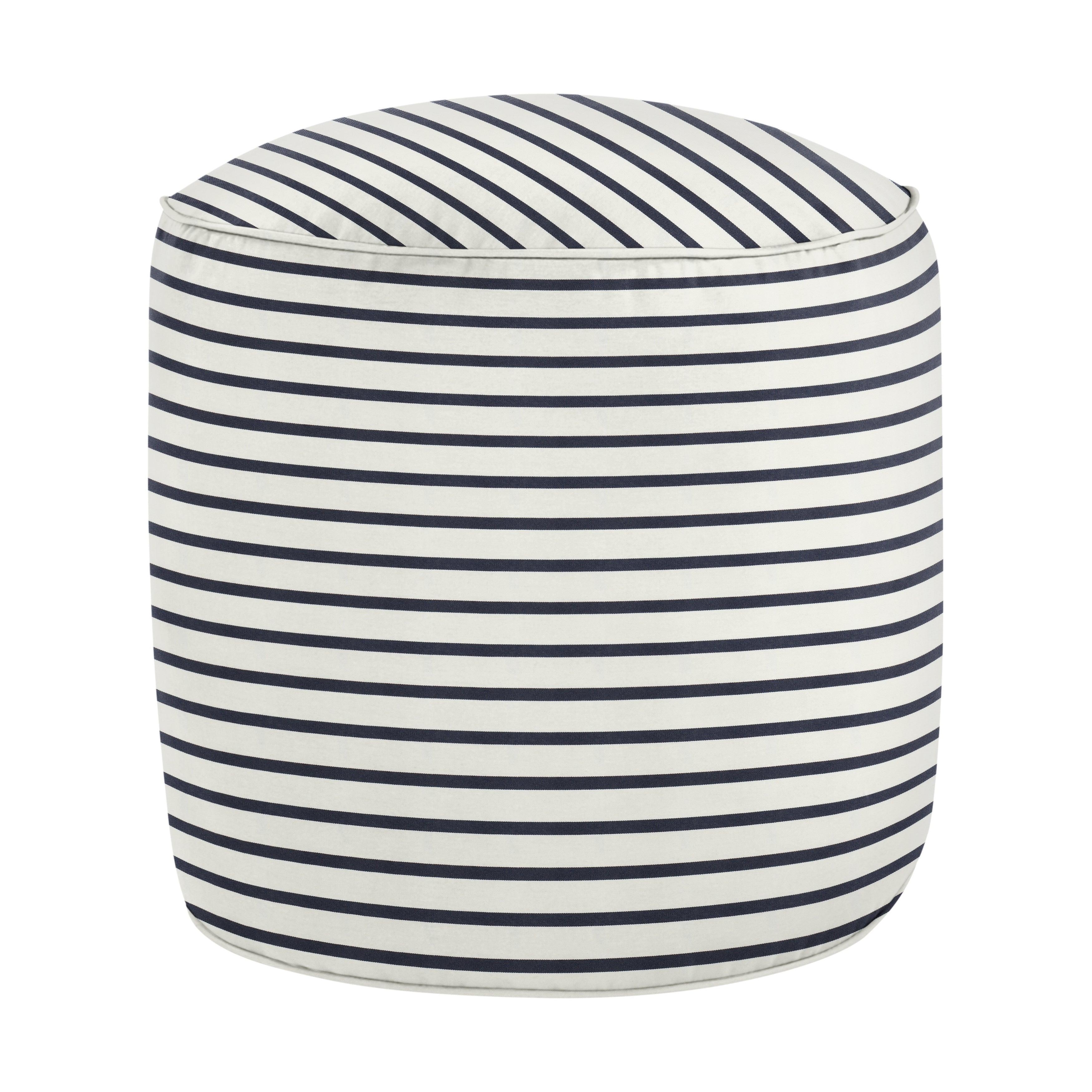 Sunbrella Lido Round Indoor/Outdoor Bean Pouf - Sorra Home