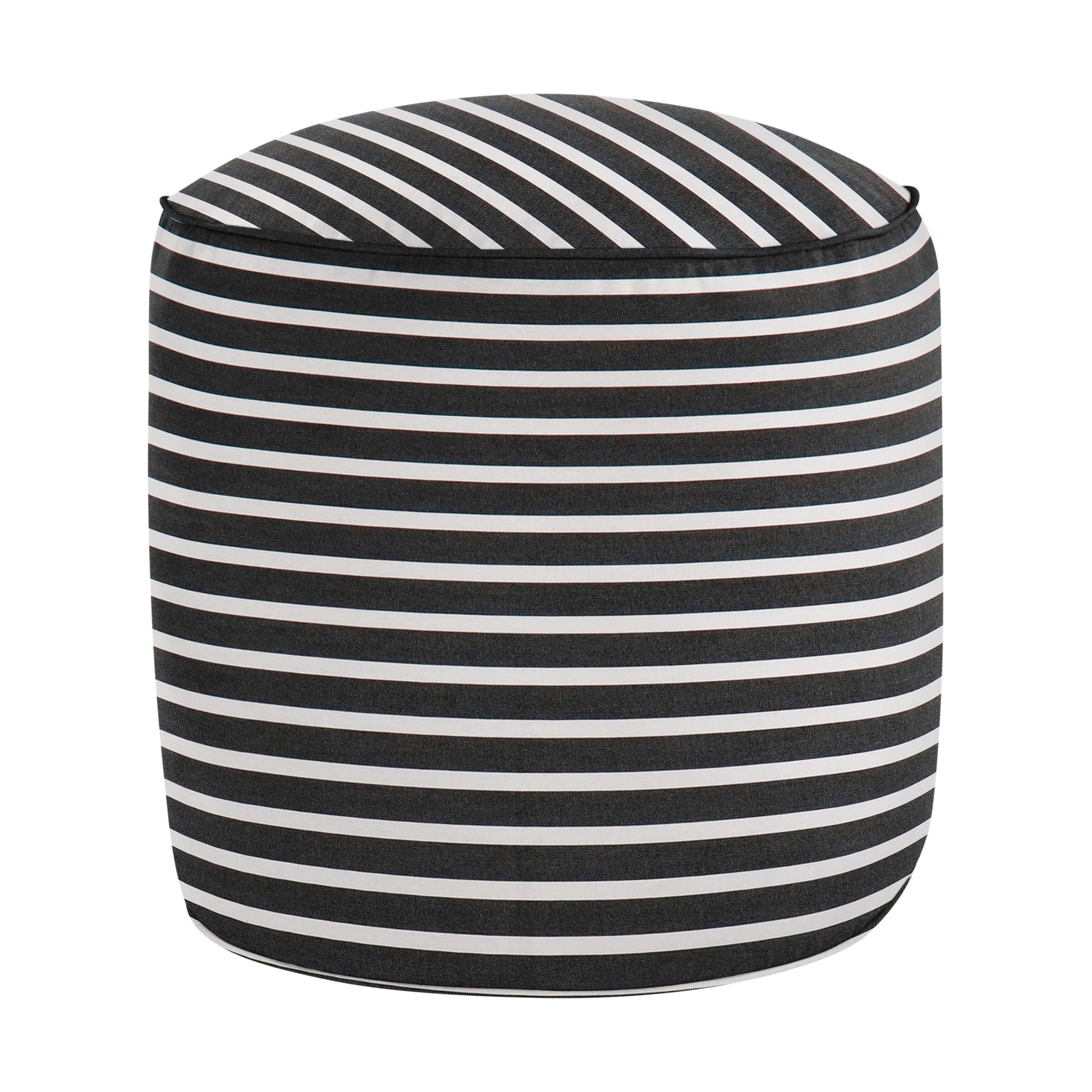 Sunbrella Shore Round Indoor/Outdoor Bean Pouf - Sorra Home