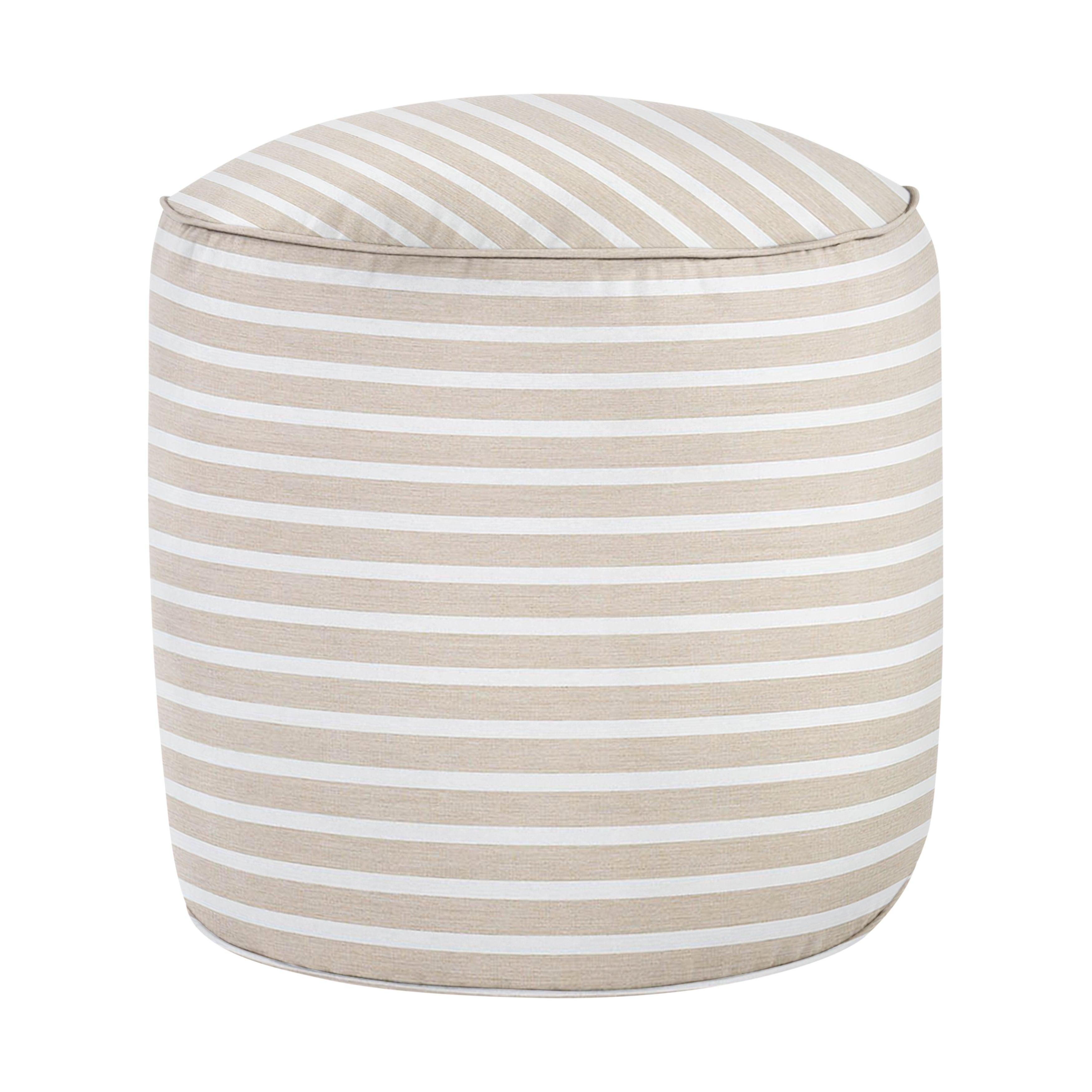 Sunbrella Shore Round Indoor/Outdoor Bean Pouf - Sorra Home