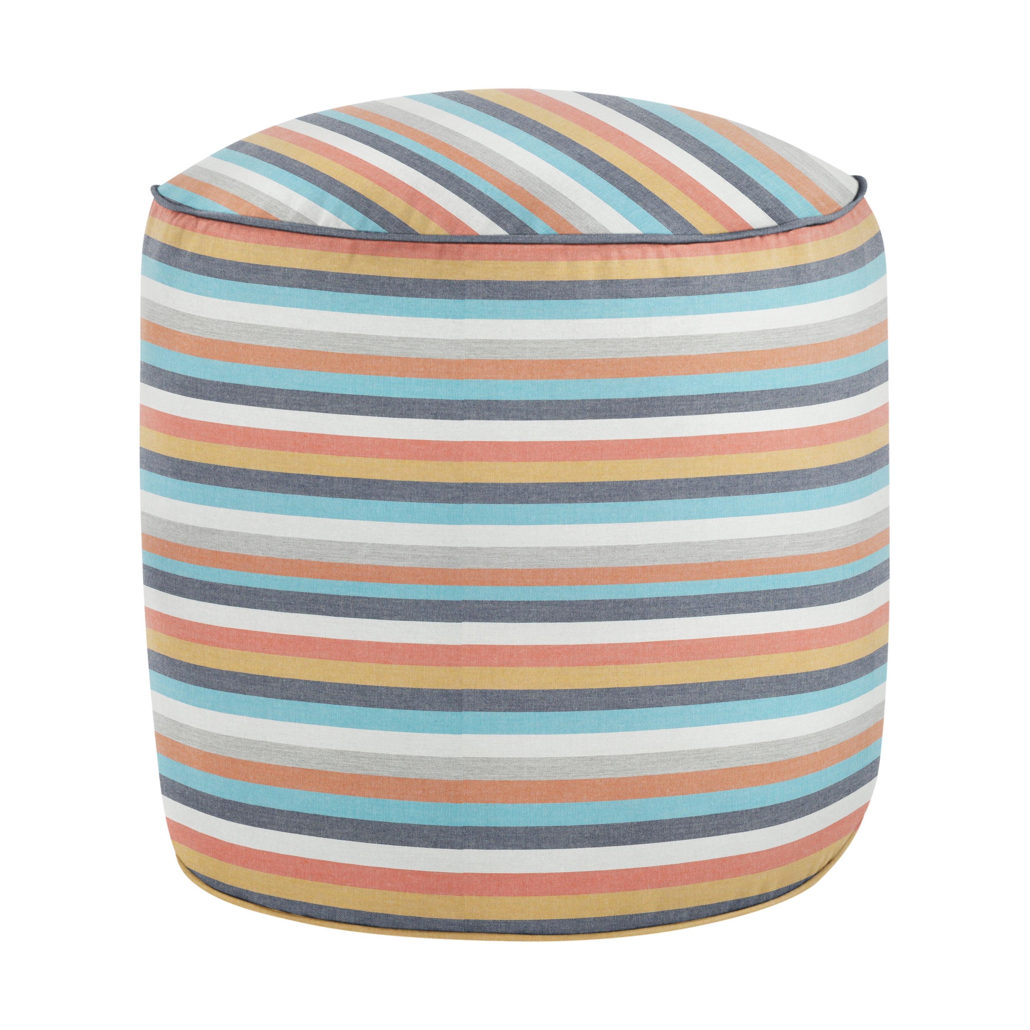Sunbrella Sunrise Round Indoor/Outdoor Bean Pouf - Sorra Home