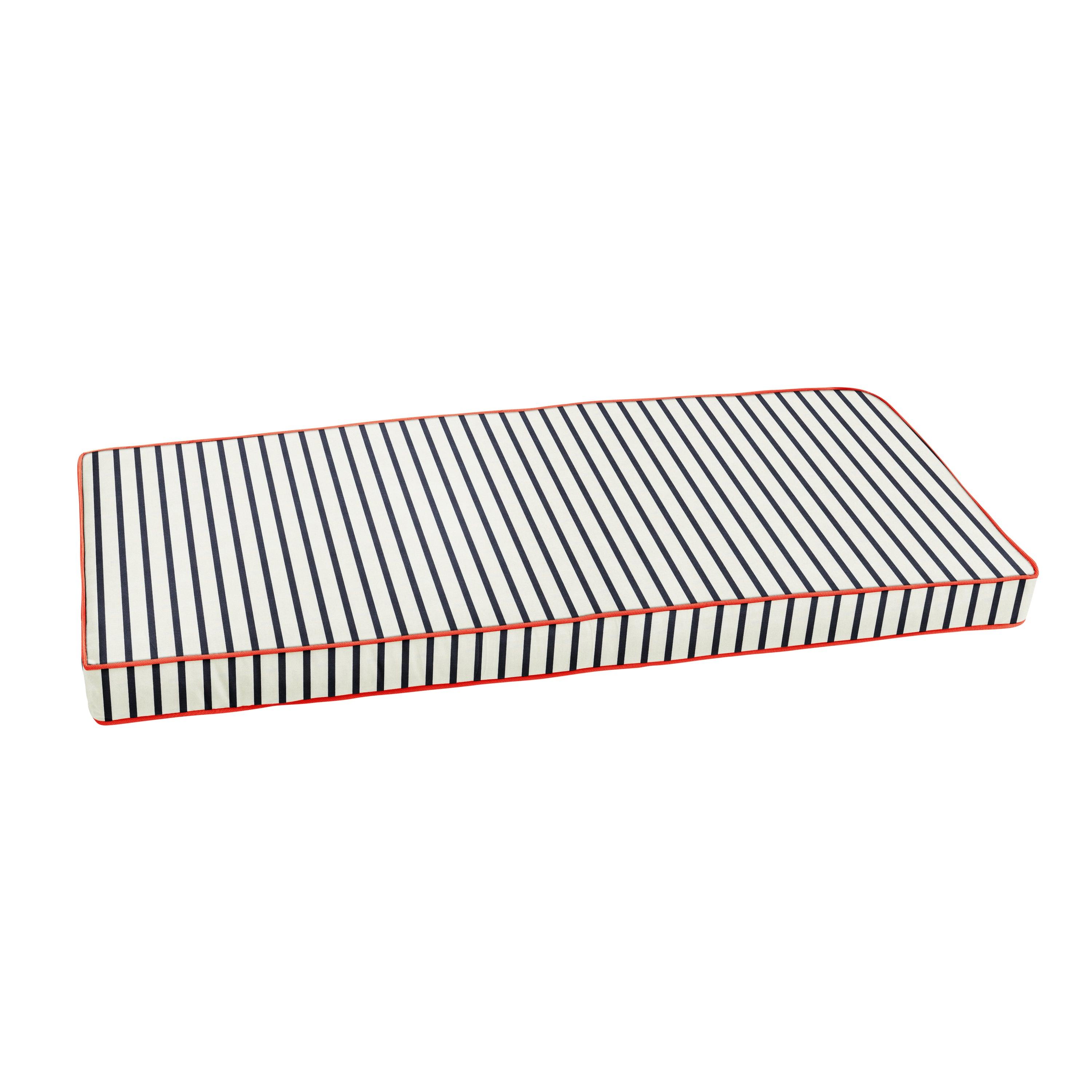 Sunbrella Lido with Contrast Cording Indoor/Outdoor Bench Cushion - Sorra Home