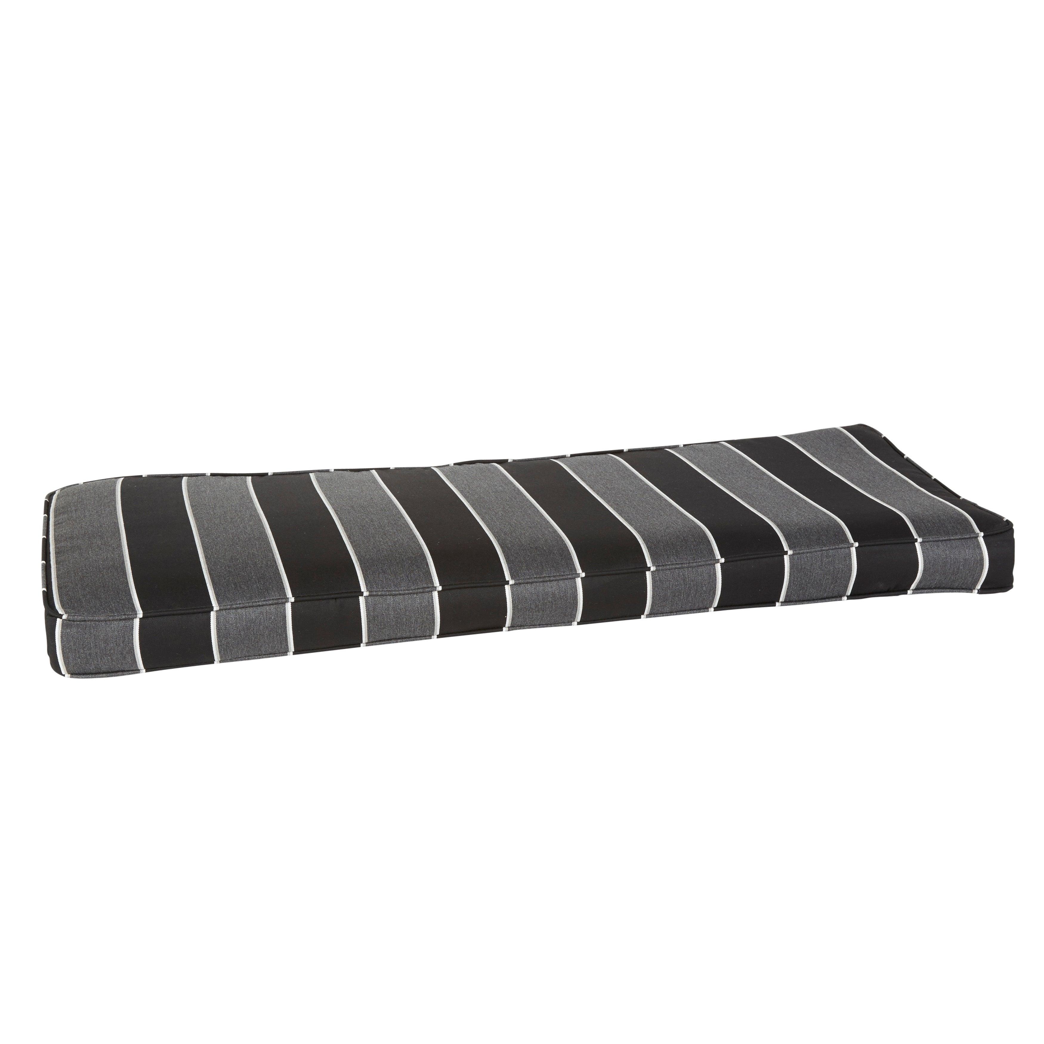 Sunbrella Peyton Granite Indoor/Outdoor Bench Cushion - Sorra Home