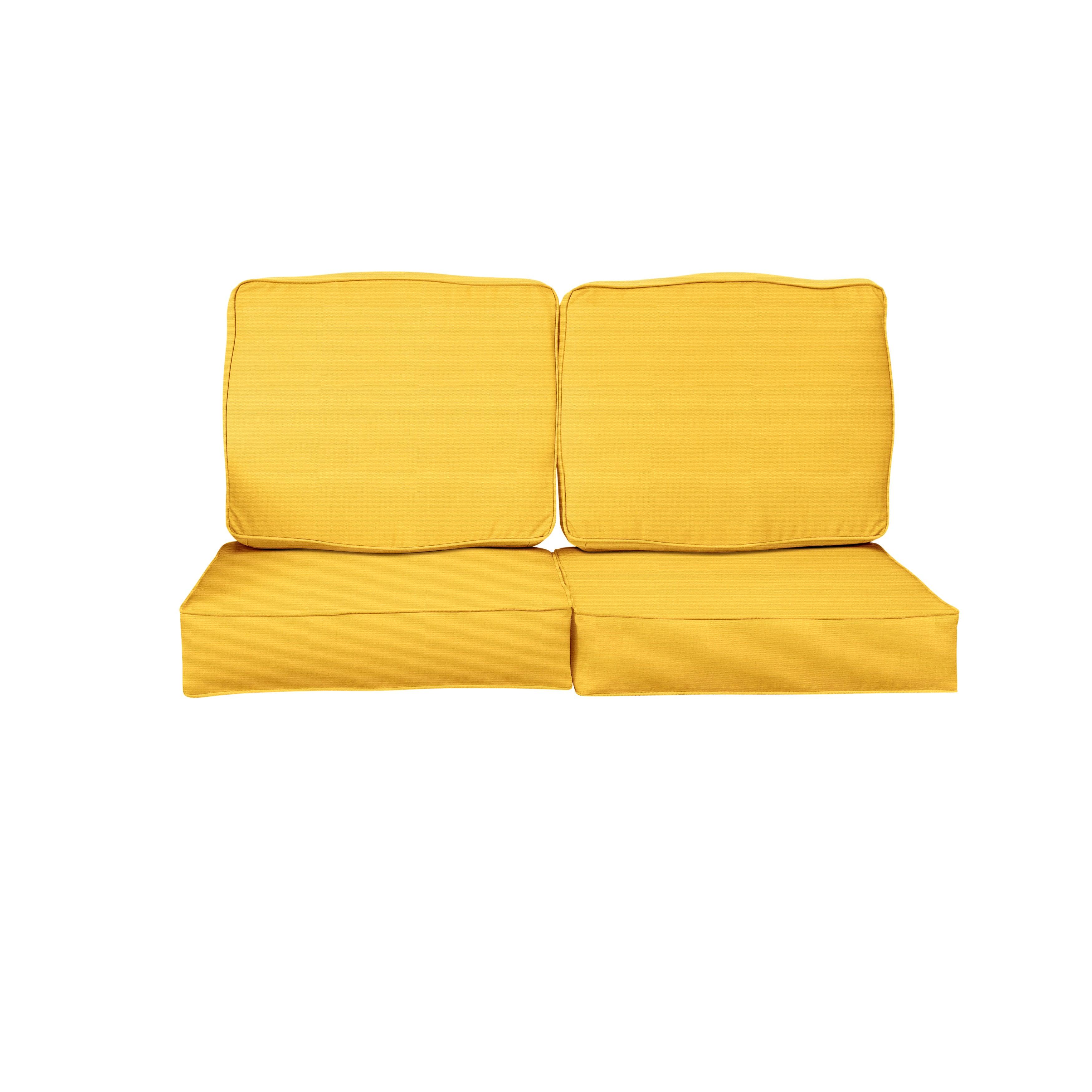 Sunbrella Canvas Deep Seating Loveseat Cushion Set - Sorra Home