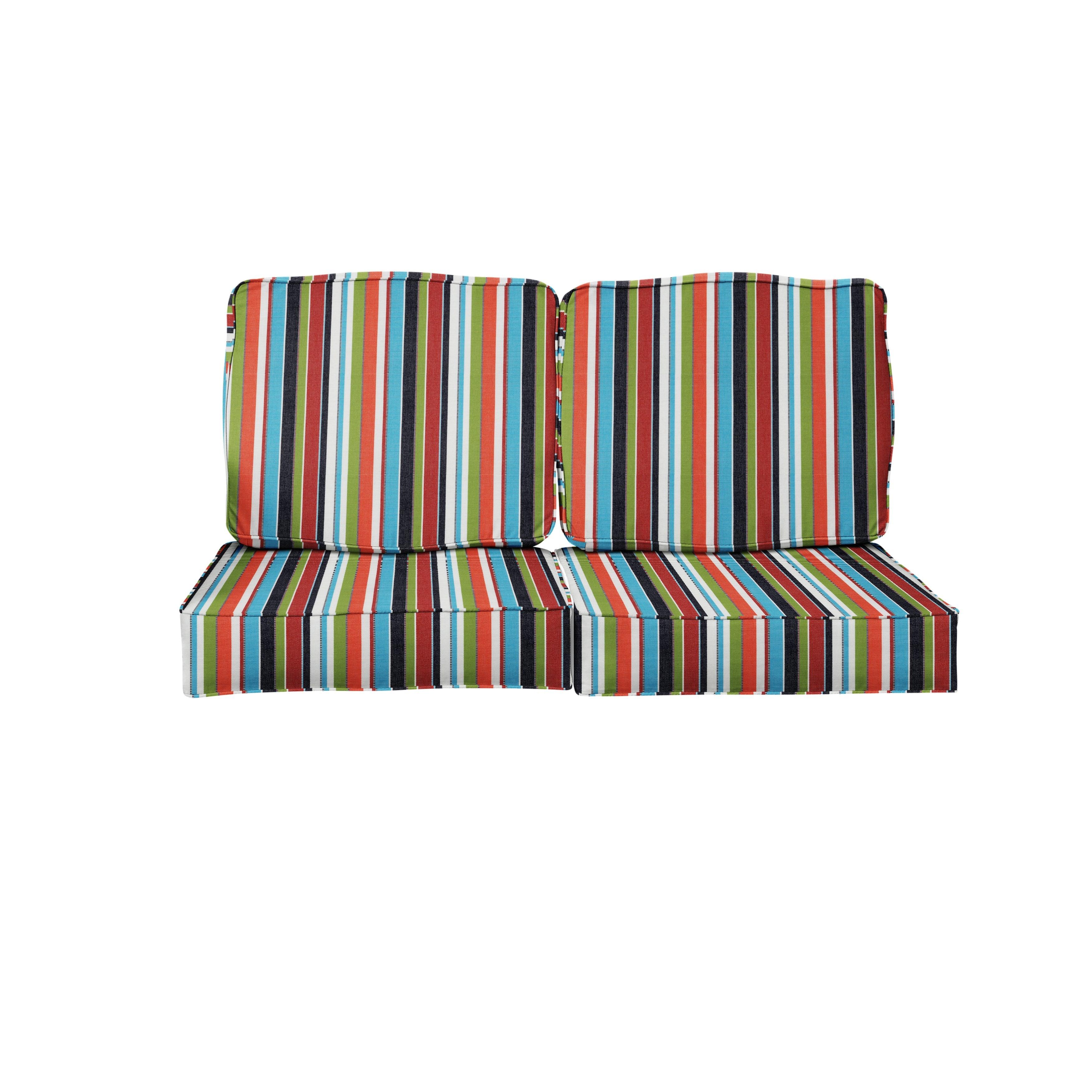 Sunbrella Carousel Deep Seating Loveseat Cushion Set - Sorra Home