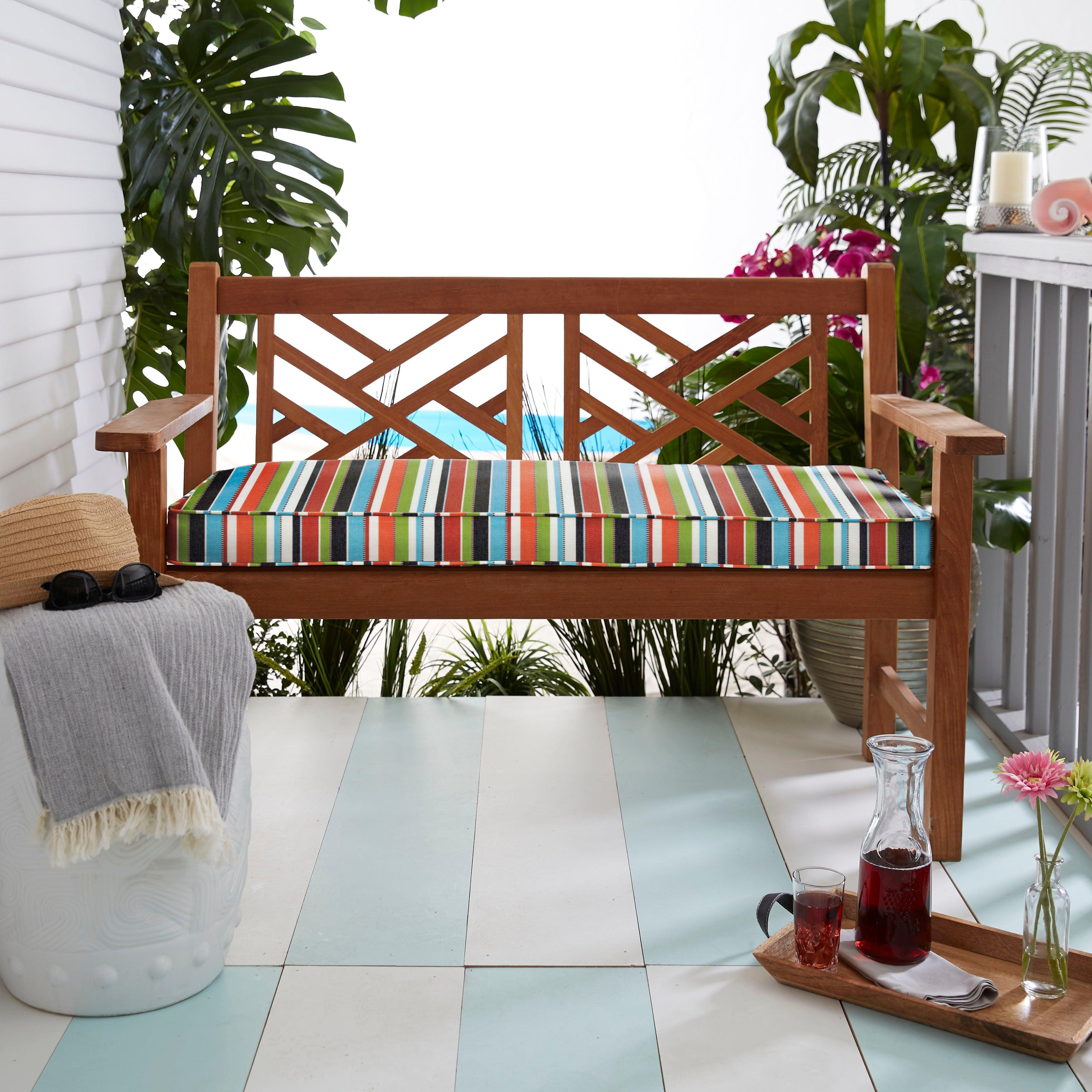 Sunbrella Carousel Indoor/Outdoor Bench Cushion - Sorra Home