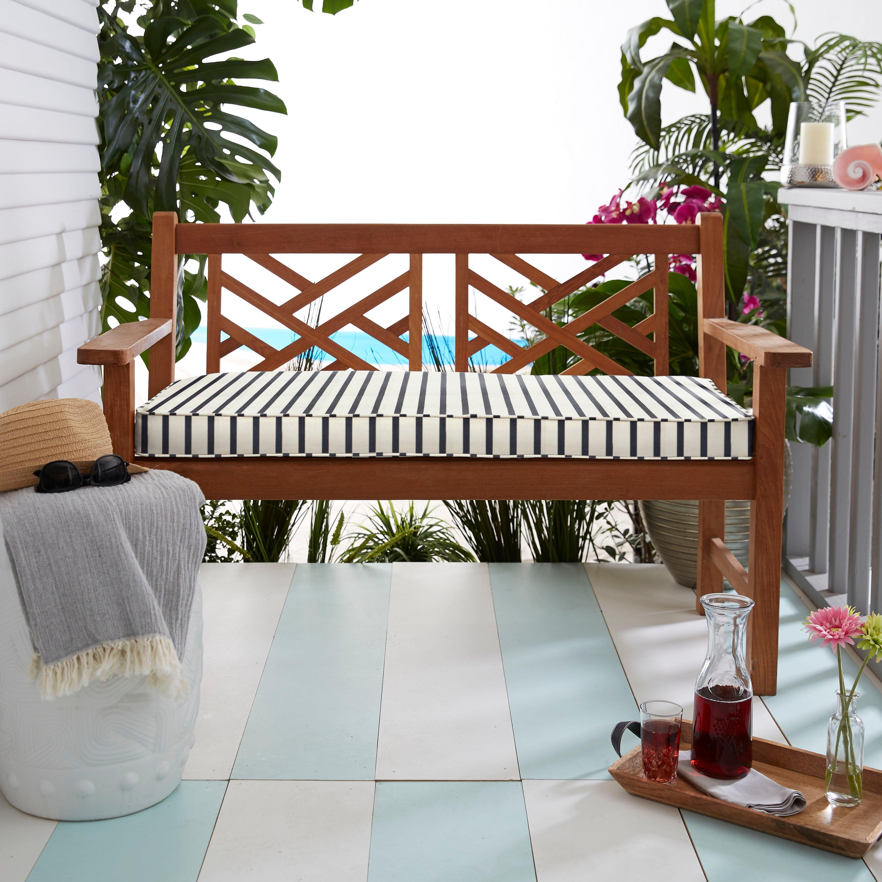 Sunbrella Lido Indoor/Outdoor Bench Cushion - Sorra Home
