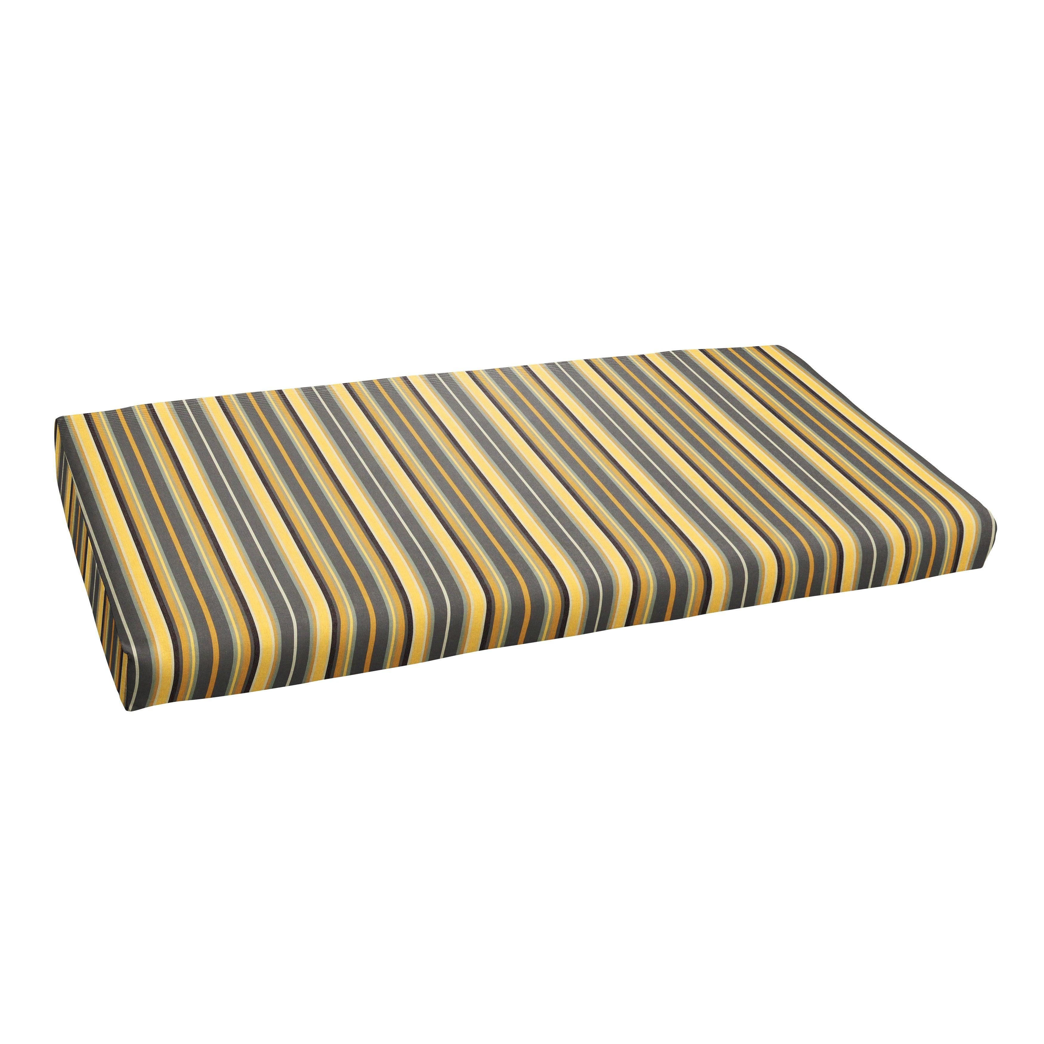 Sunbrella Foster Metallic Round Front Bench Cushion - Sorra Home