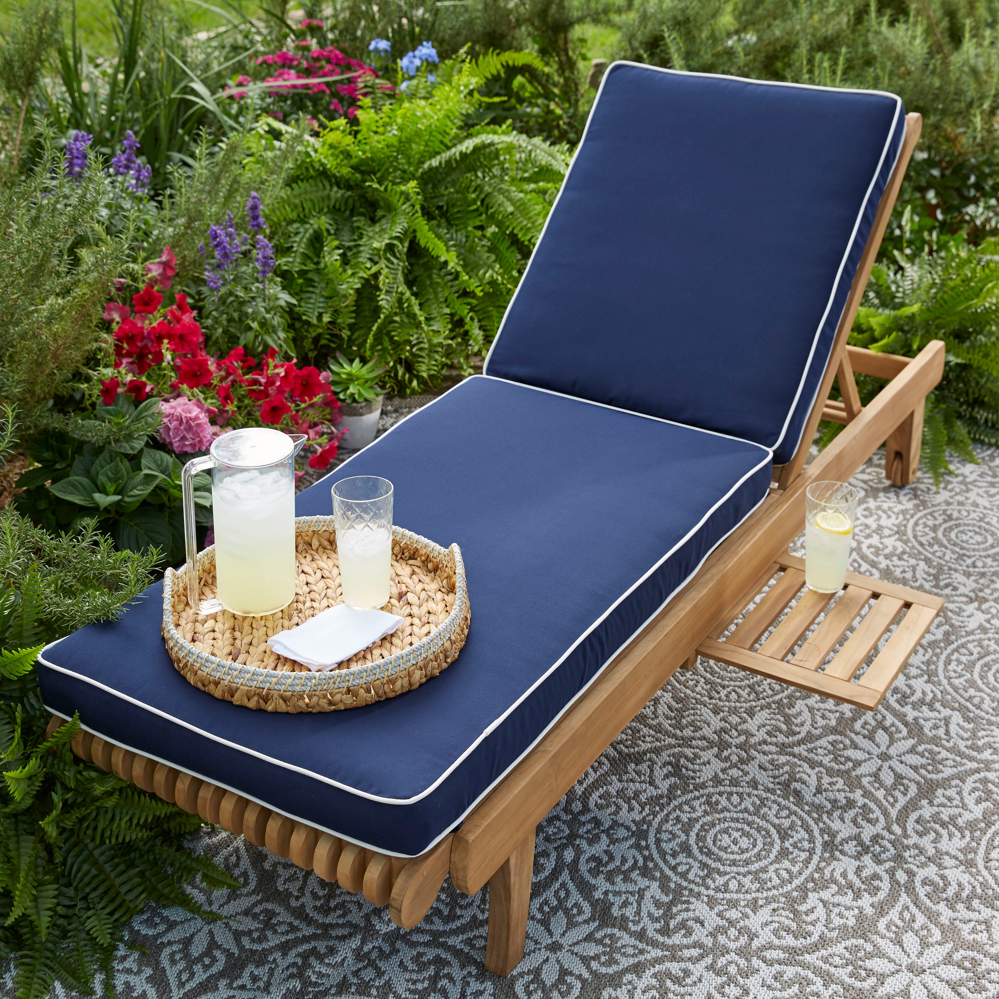 Sunbrella Canvas with Contrast Cording Chaise Lounge Cushion