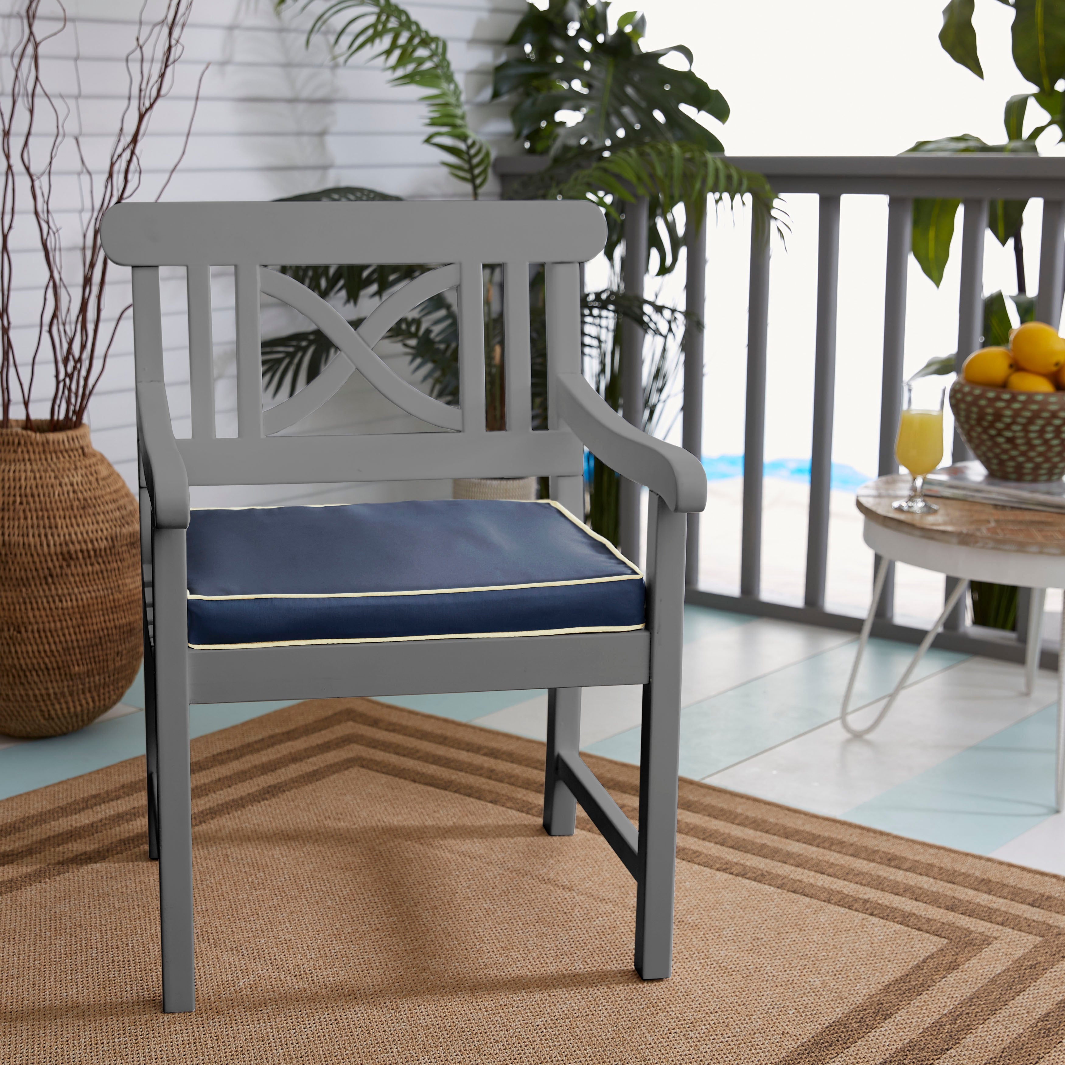 Sunbrella Canvas with Contrast Cording Chair Cushion