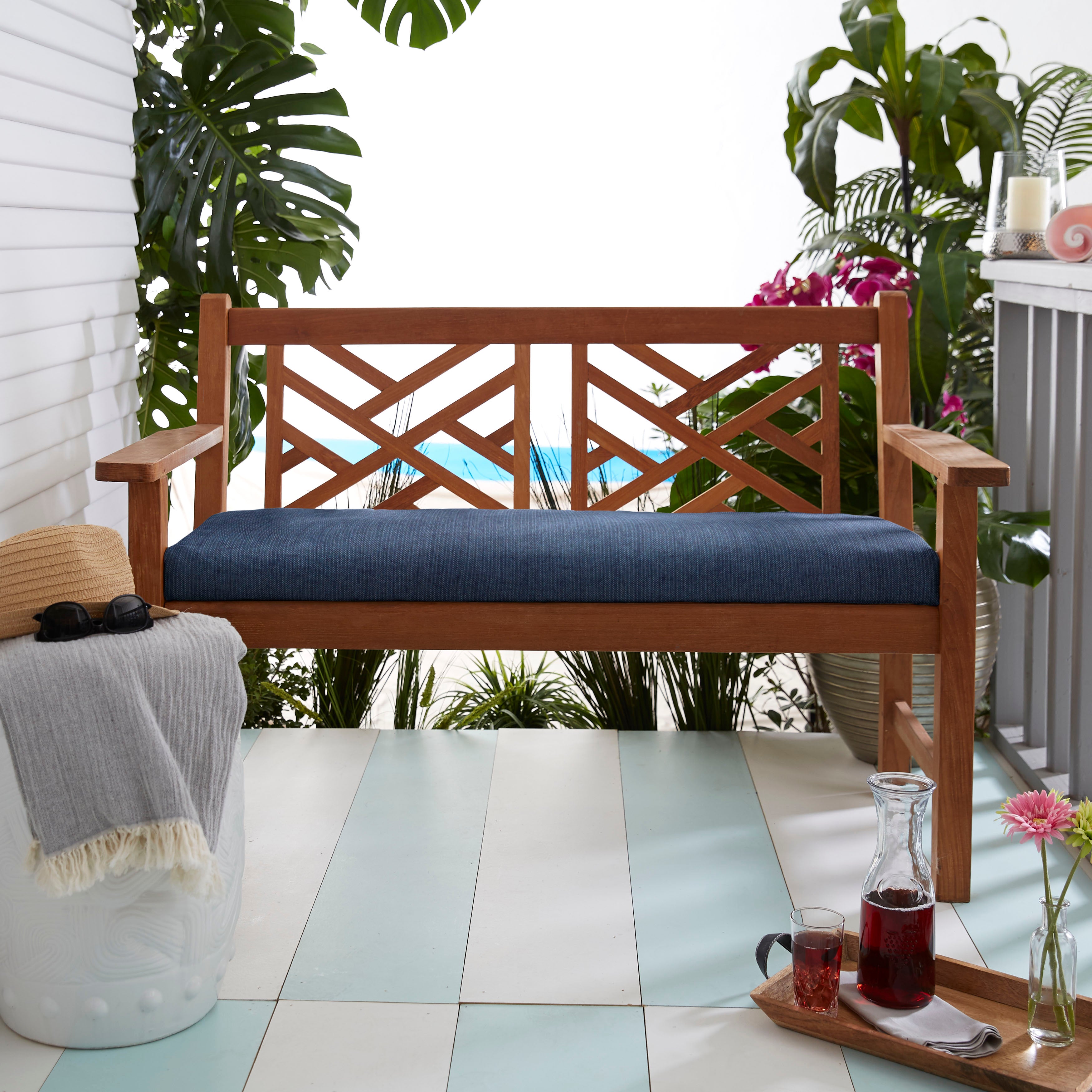Sunbrella Round Spectrum Front Bench Cushion