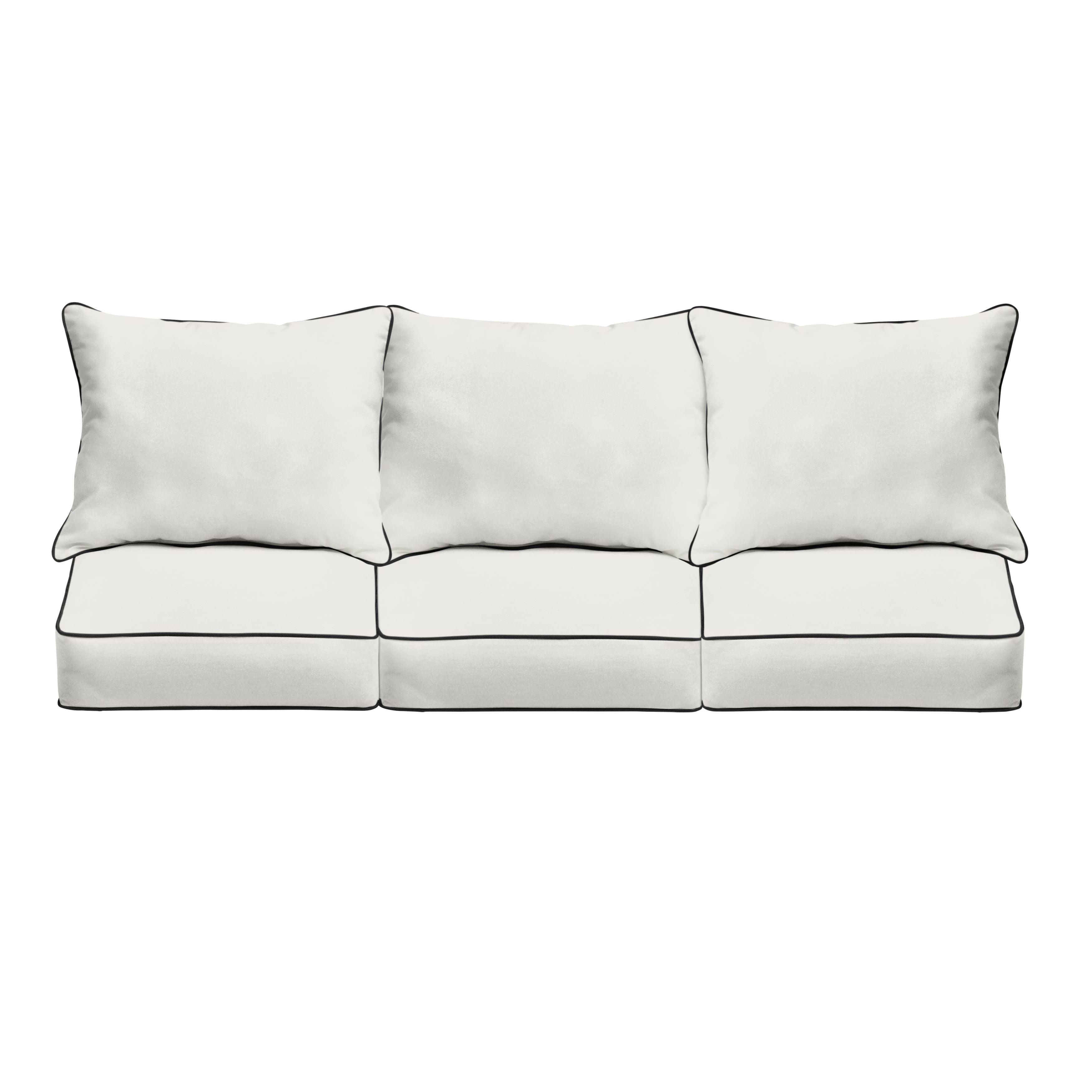 Sunbrella Canvas Deep Seating Sofa Pillow & Cushion Set - Sorra Home