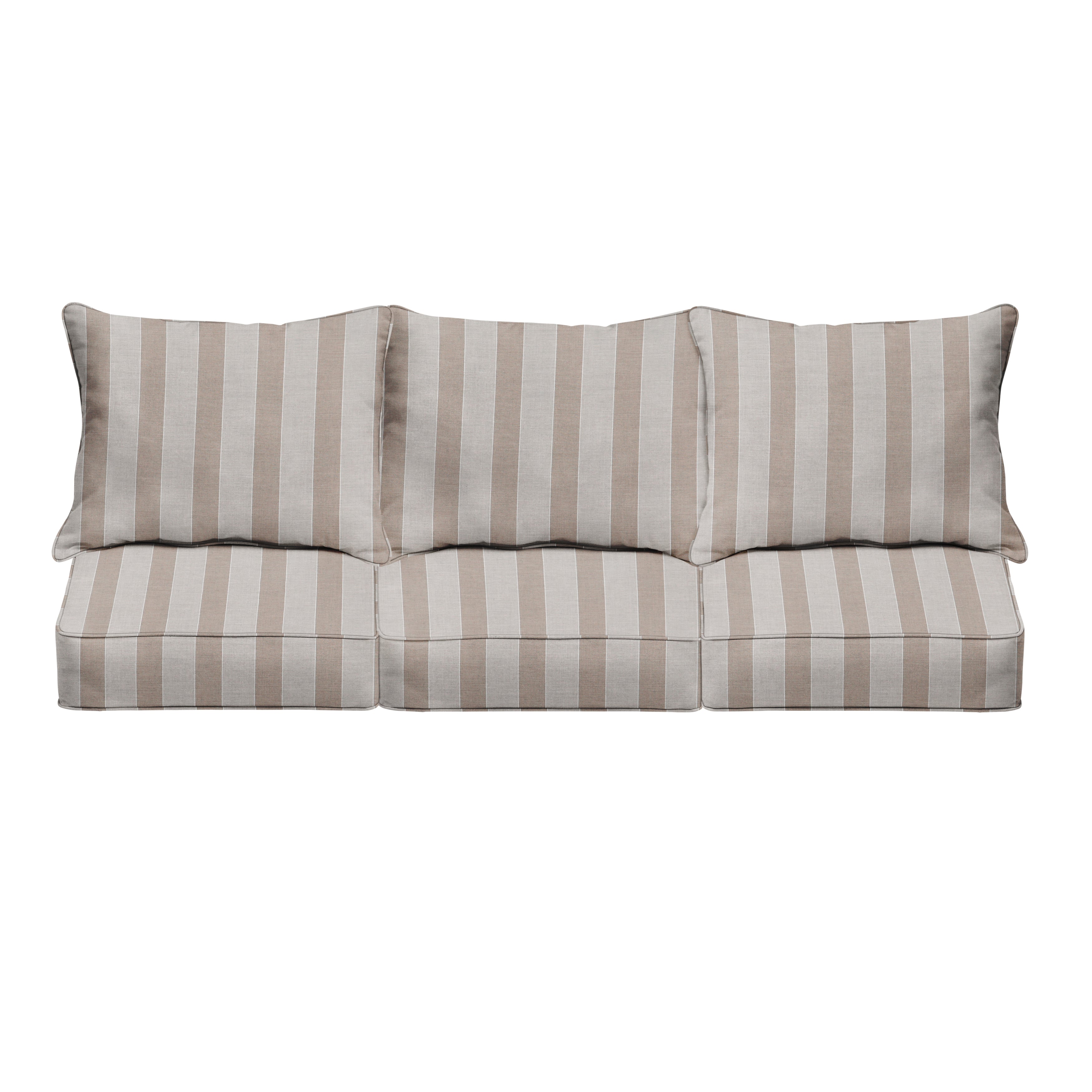 Sunbrella Rectangle Outdoor Deep Seating Sofa Pillow and Cushion Set