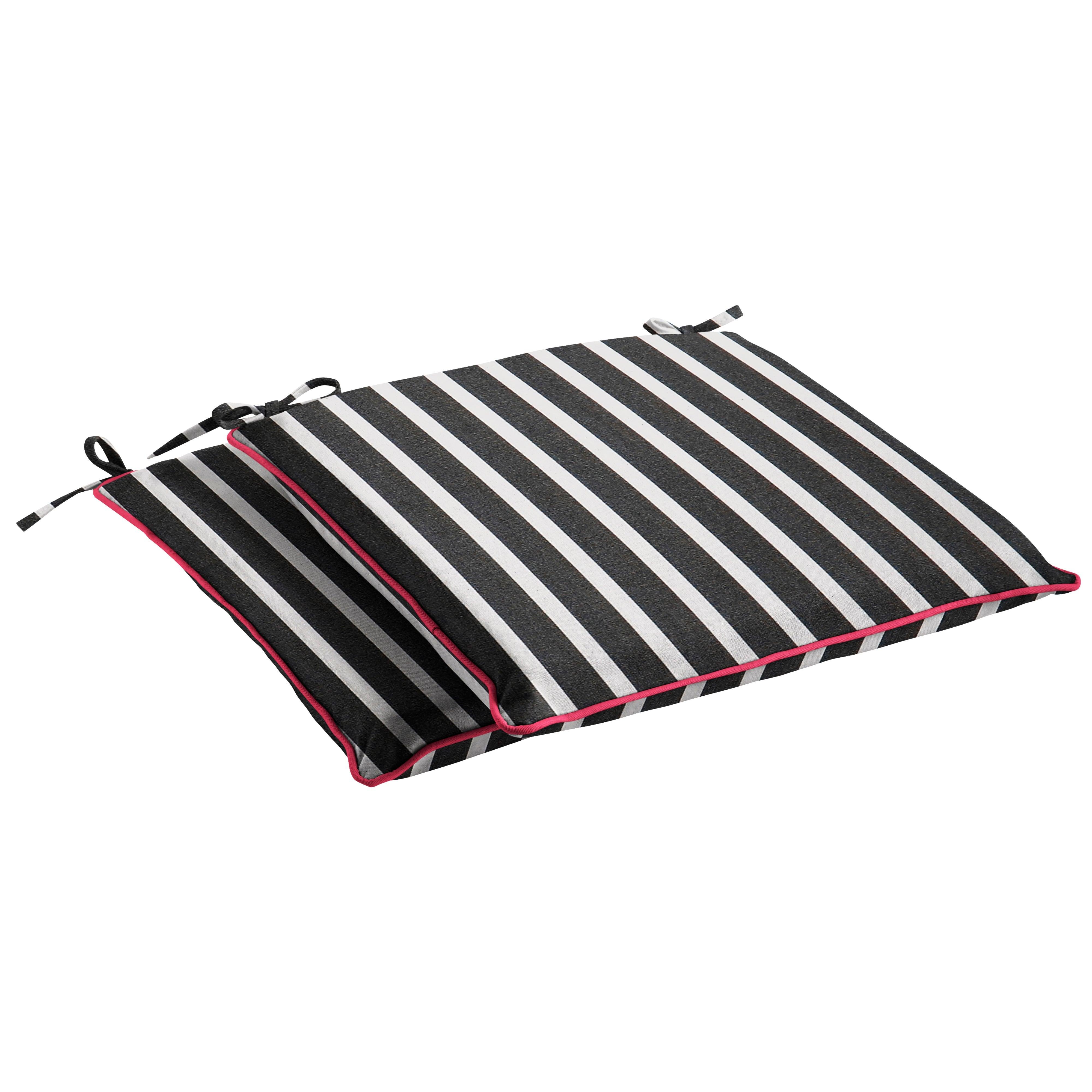Sunbrella Shore with Contrasting Cording Chair Pad (Set of 2) - Sorra Home
