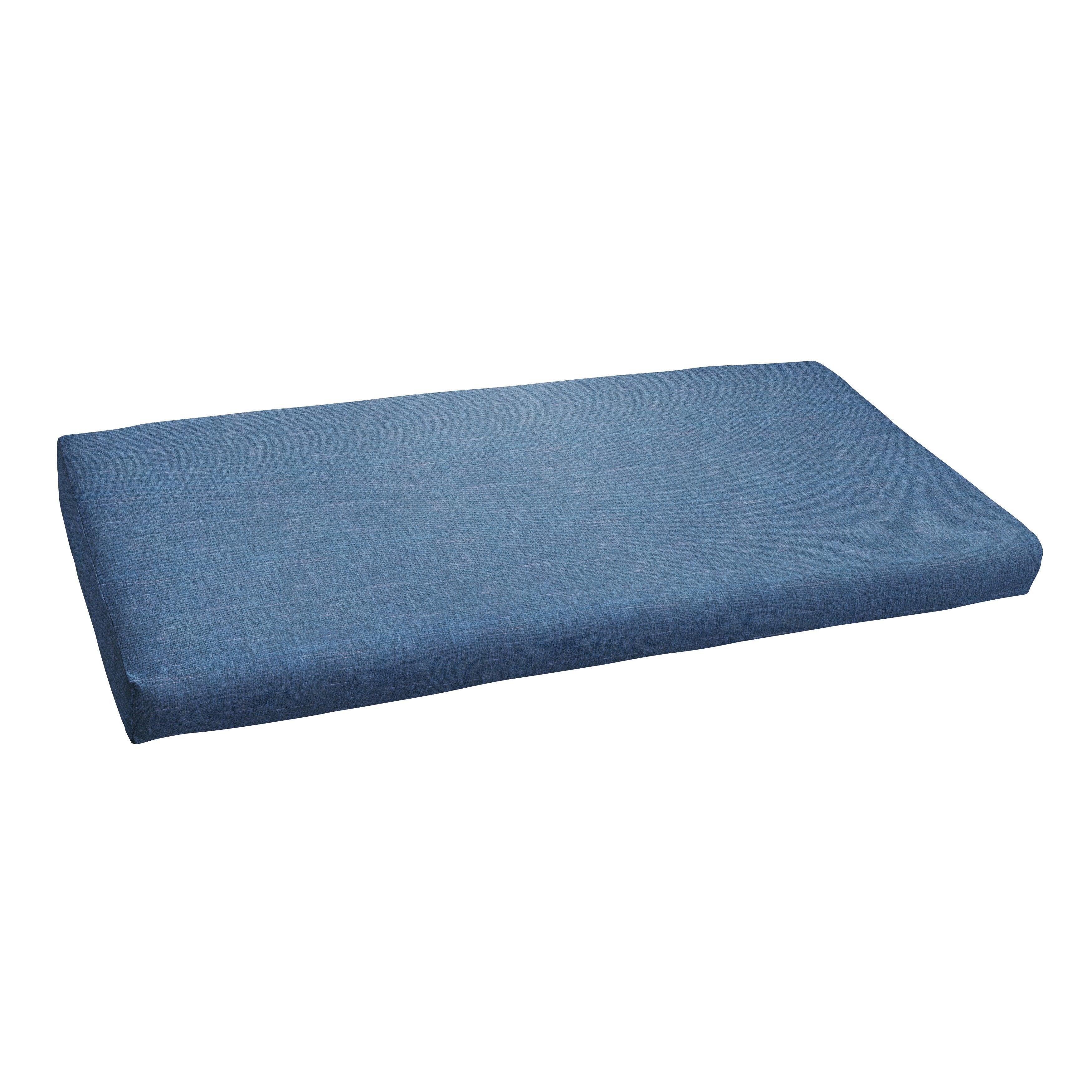 Denim Indoor/Outdoor Round Front Bench Cushion - Sorra Home