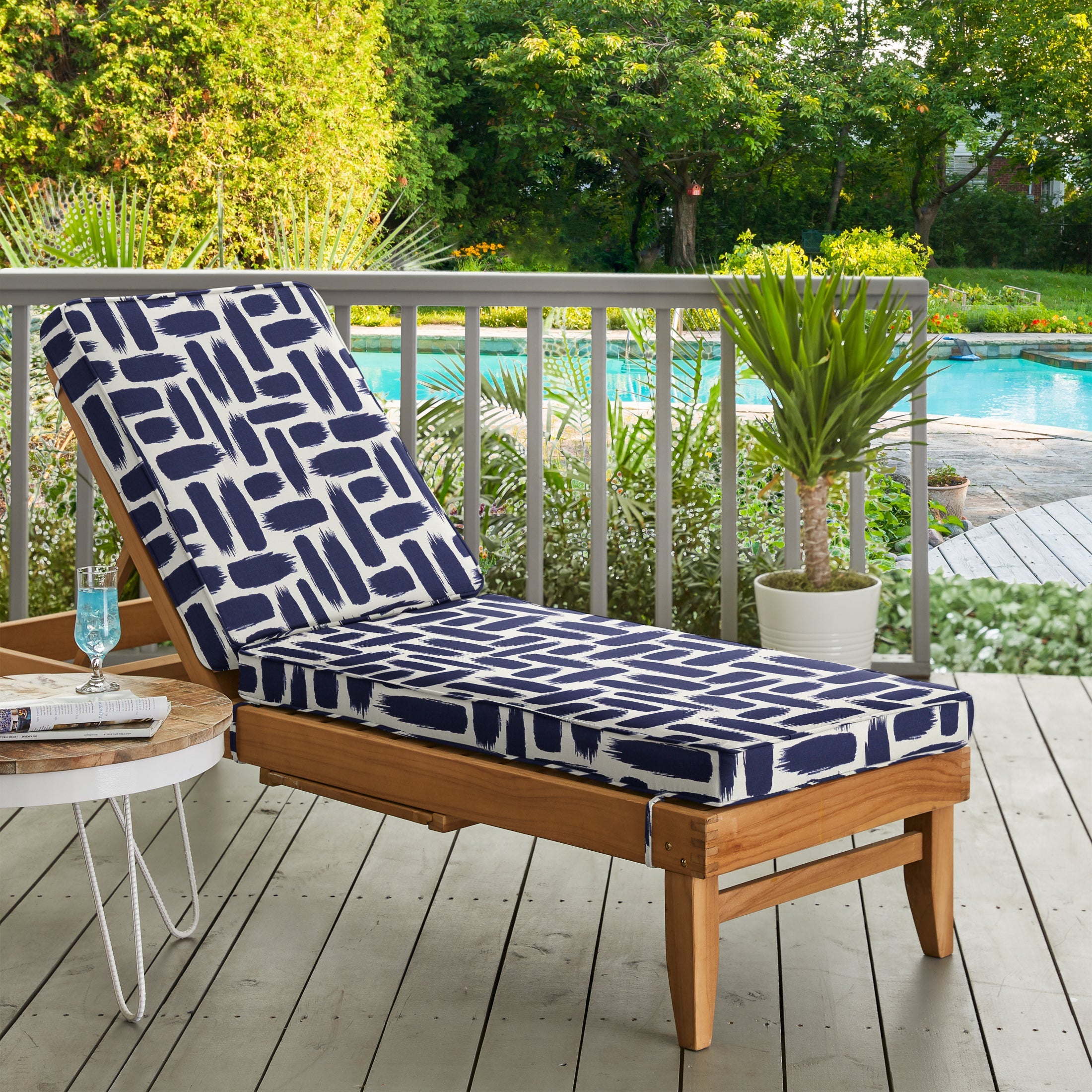 Baja Nautical Chaise Lounge Cushion