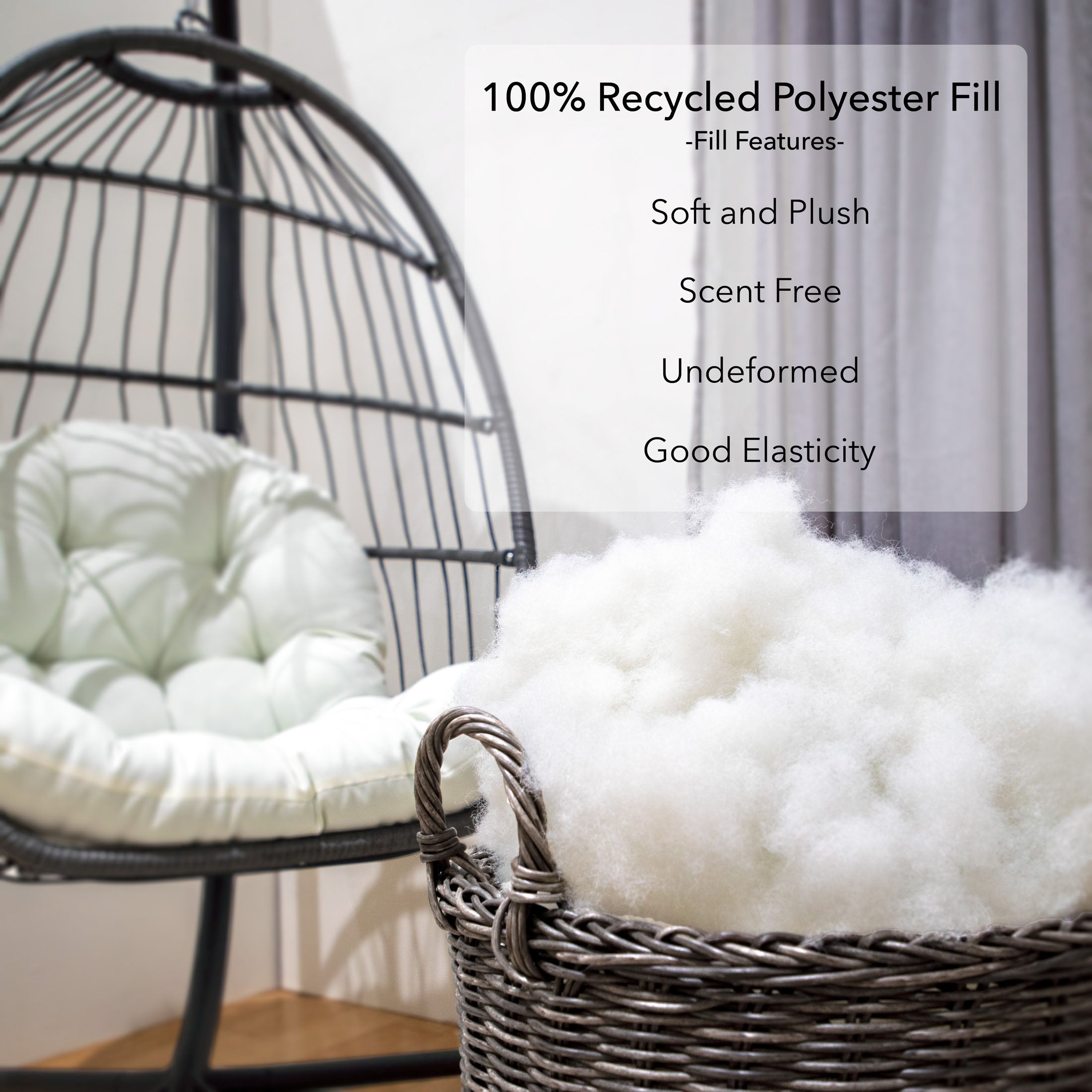 Rectangular Indoor Angel Egg Chair Cushion