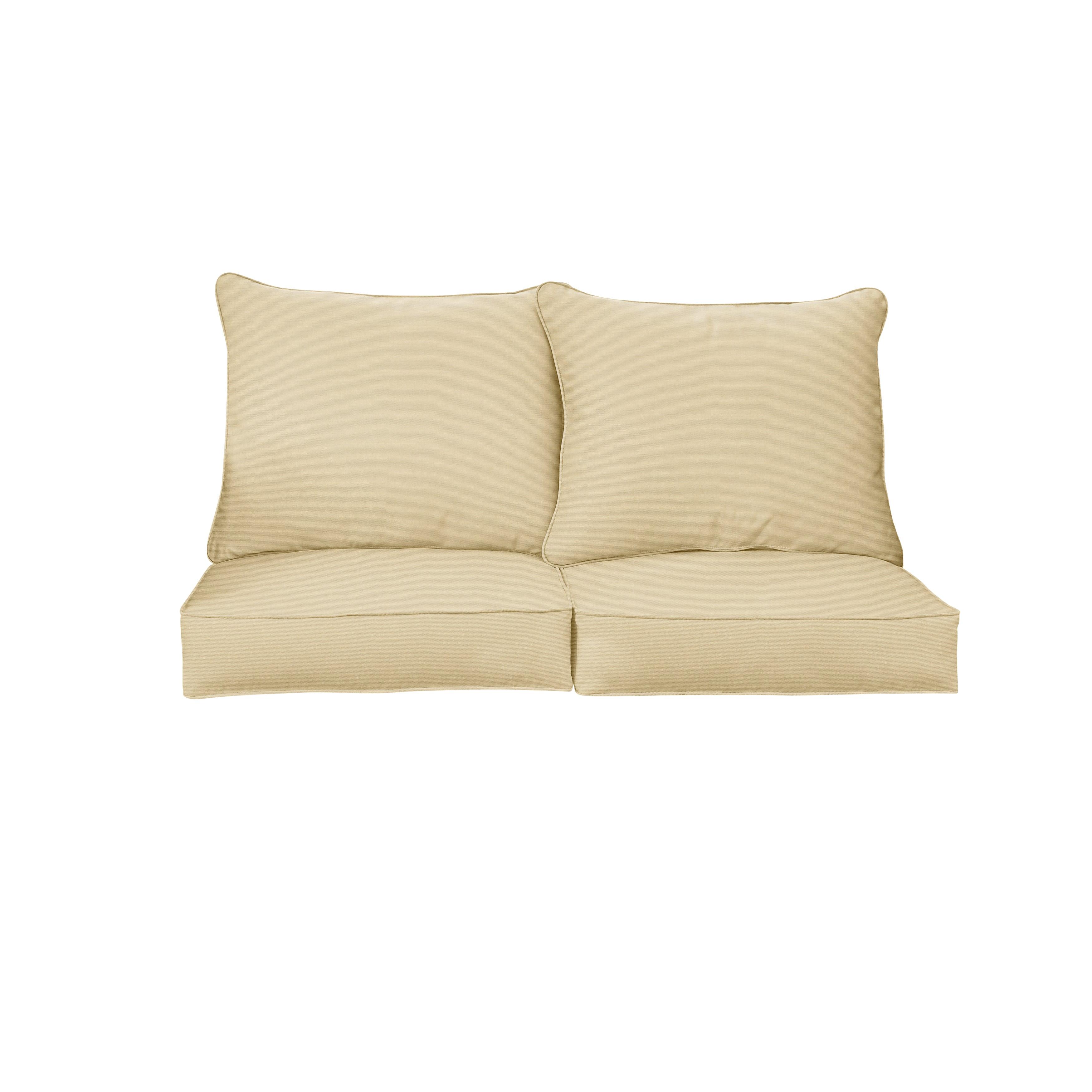 Sunbrella Canvas Deep Seating Loveseat Pillow & Cushion Set - Sorra Home