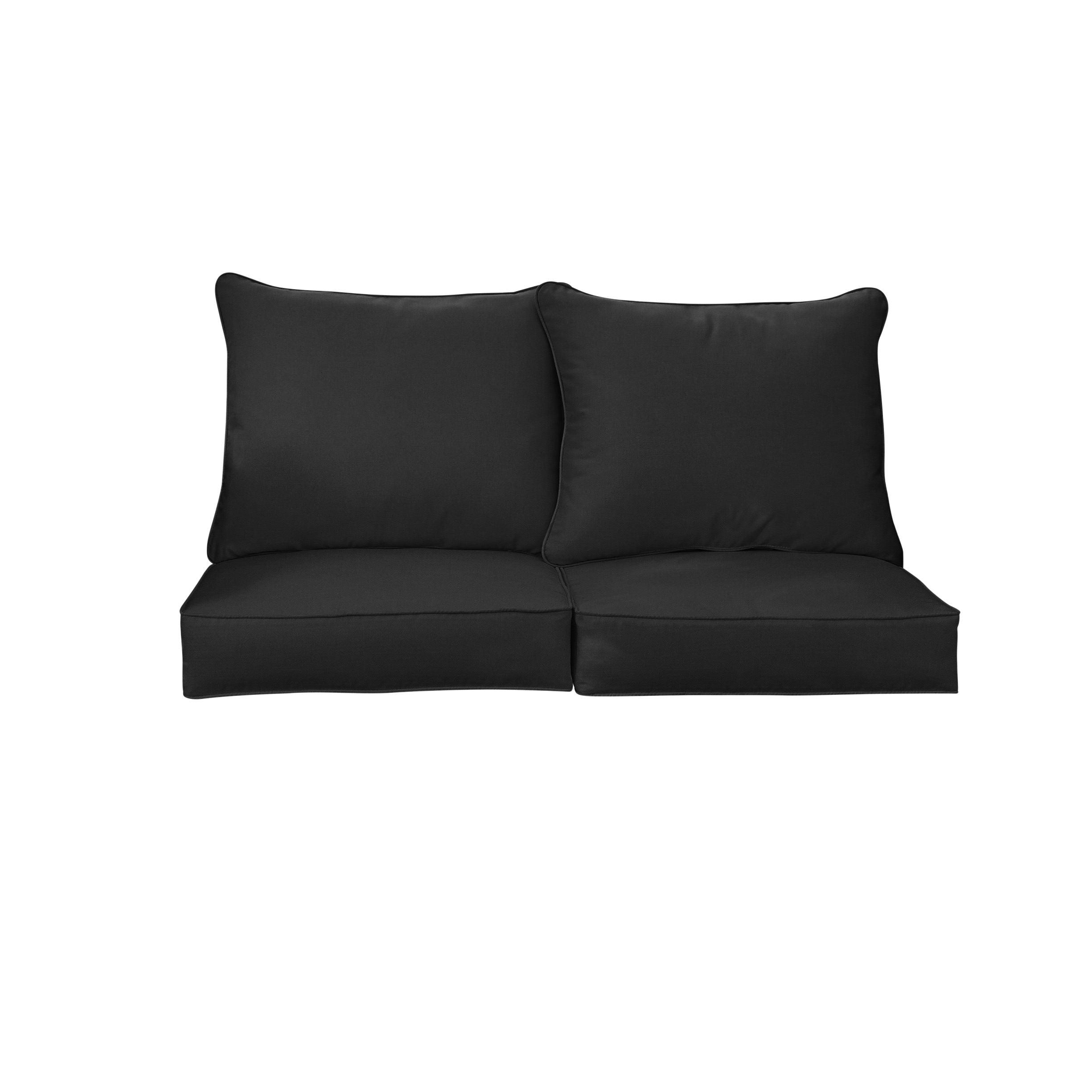 Sunbrella Canvas Deep Seating Loveseat Pillow & Cushion Set - Sorra Home