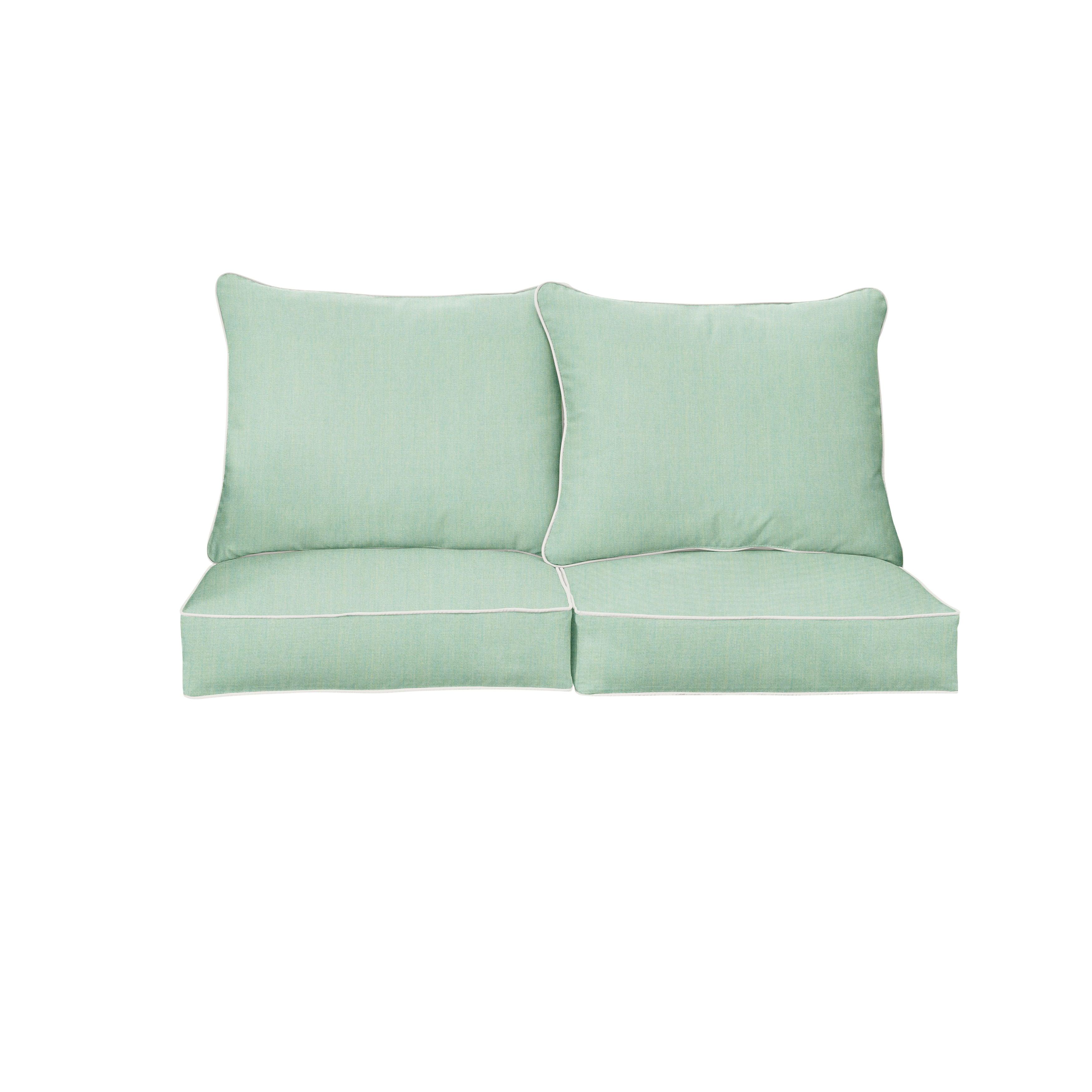 Sunbrella Canvas Deep Seating Loveseat Pillow & Cushion Set - Sorra Home
