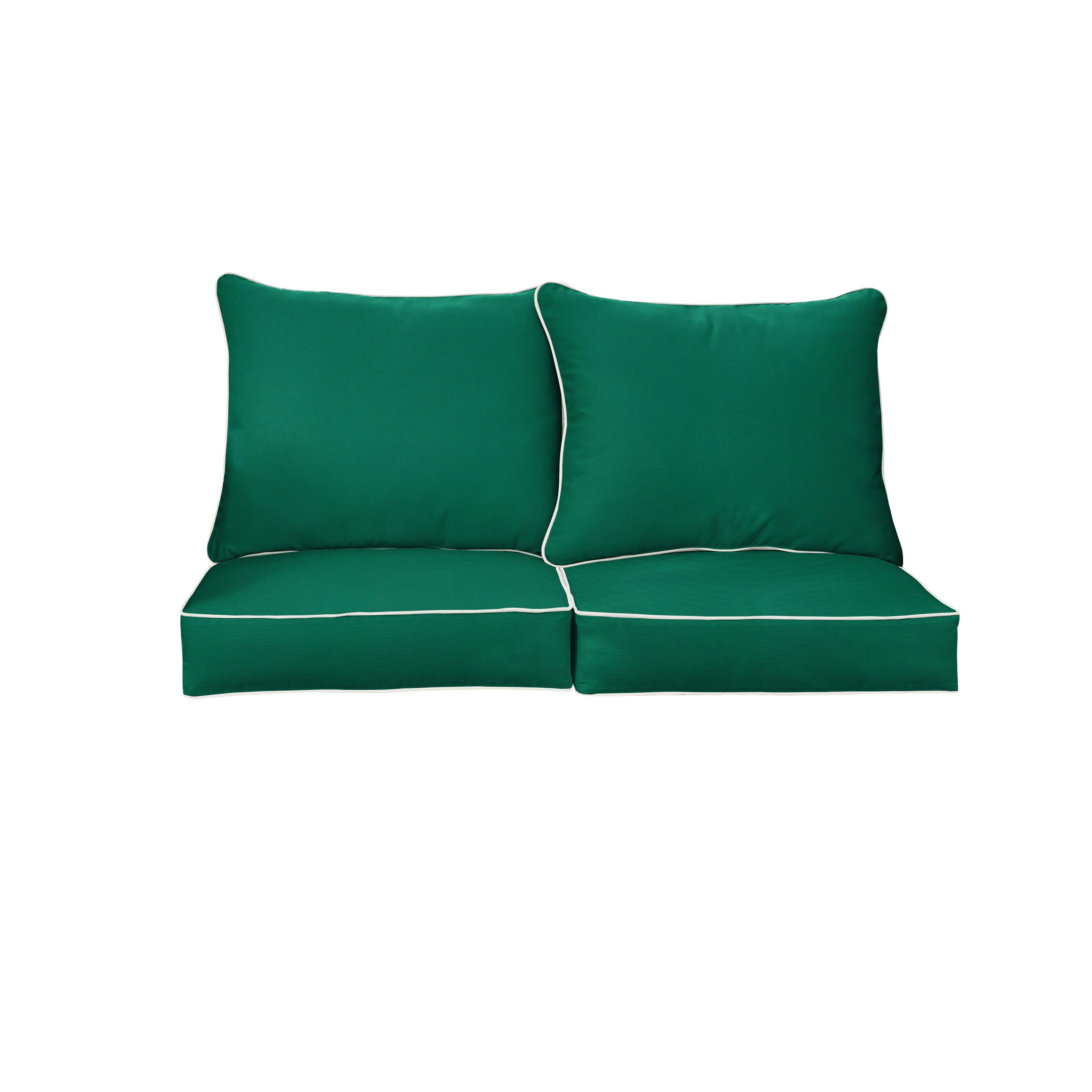 Sunbrella Canvas Deep Seating Loveseat Pillow & Cushion Set - Sorra Home