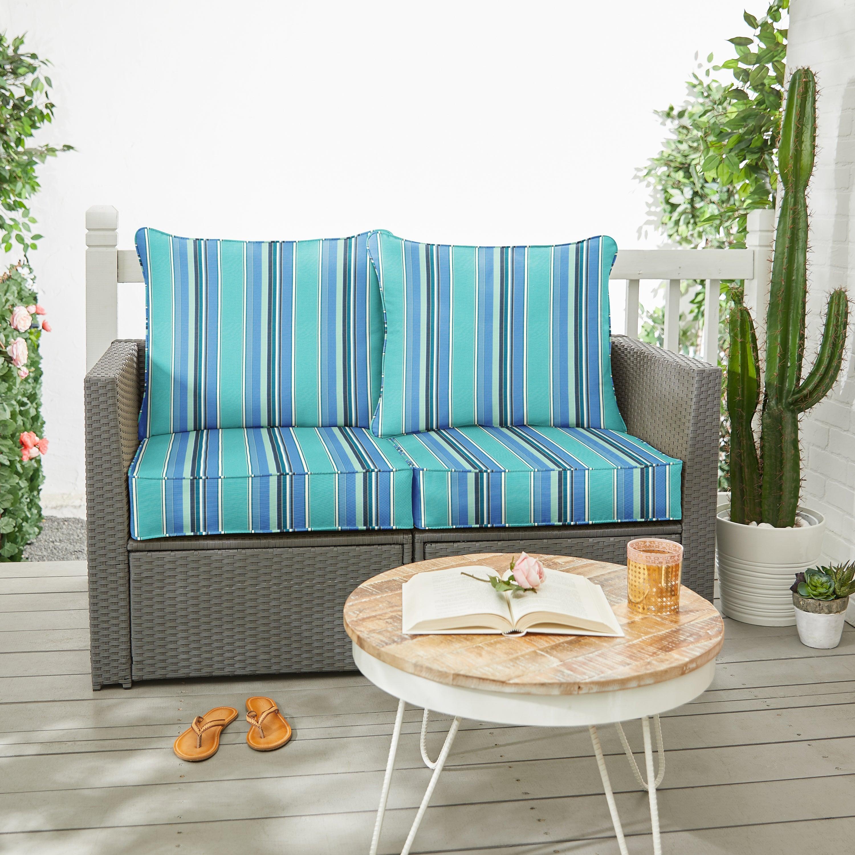 Sunbrella Dolce Deep Seating Loveseat Pillow & Cushion Set - Sorra Home