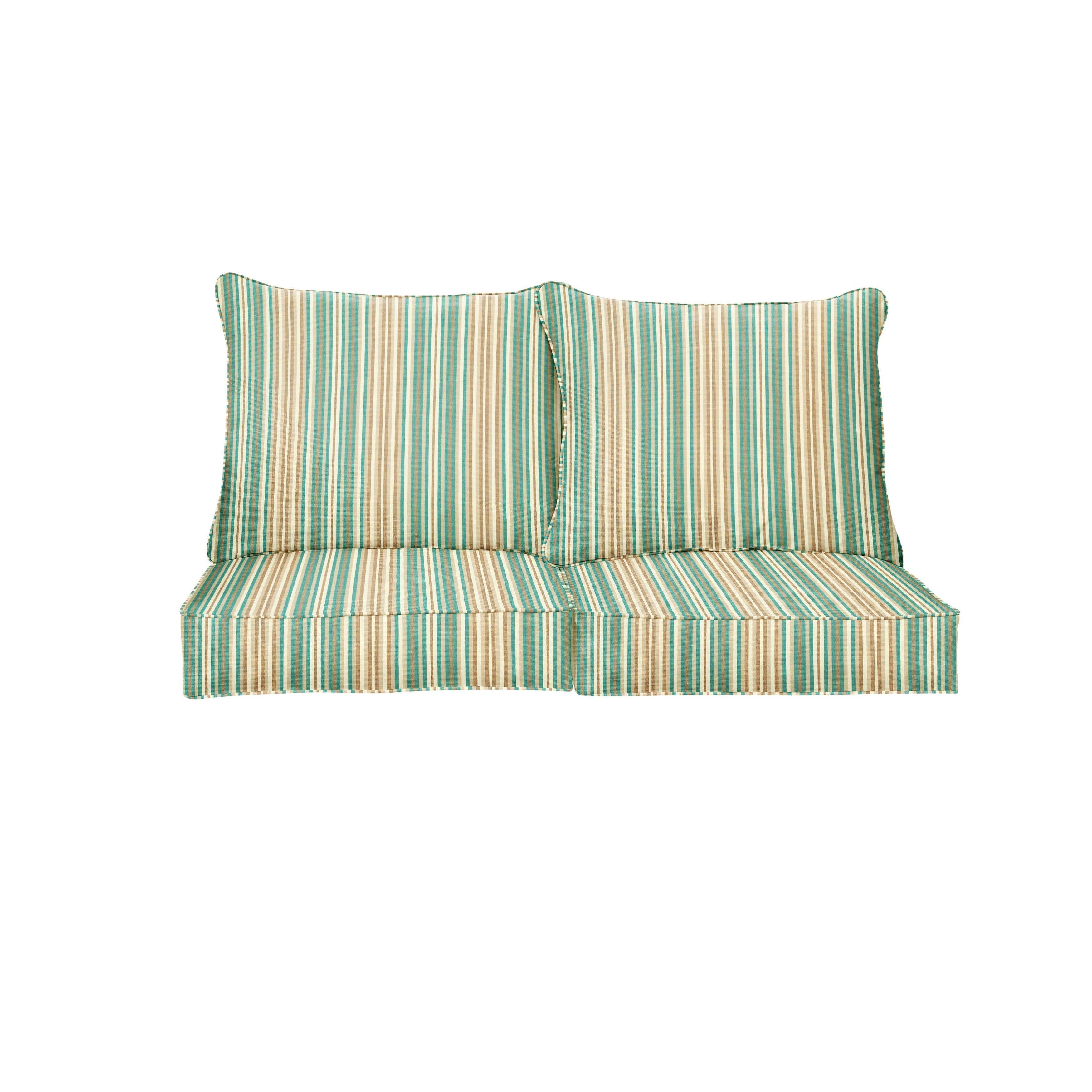 Sunbrella Mist Deep Seating Loveseat Pillow & Cushion Set - Sorra Home
