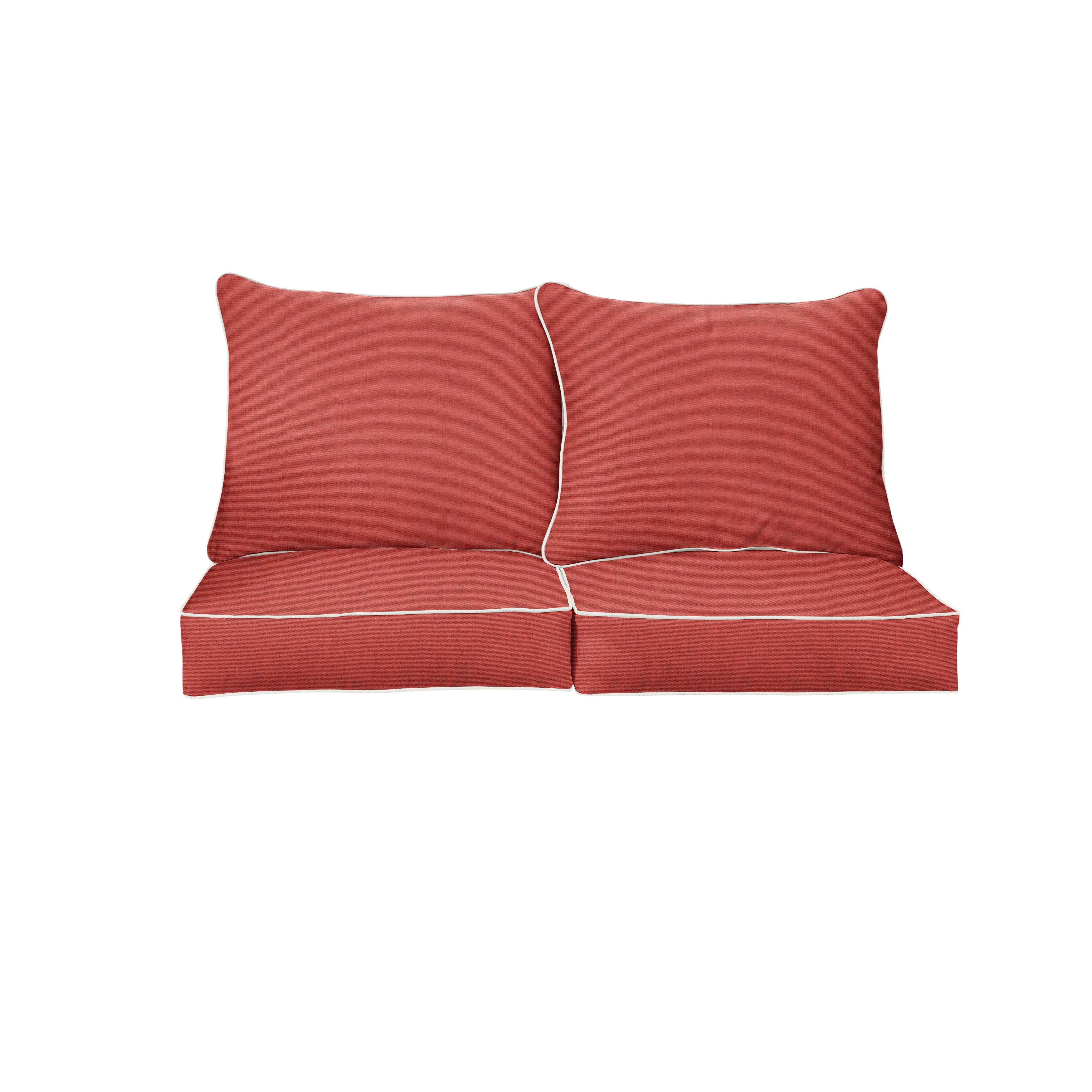 Sunbrella Canvas Deep Seating Loveseat Pillow & Cushion Set - Sorra Home
