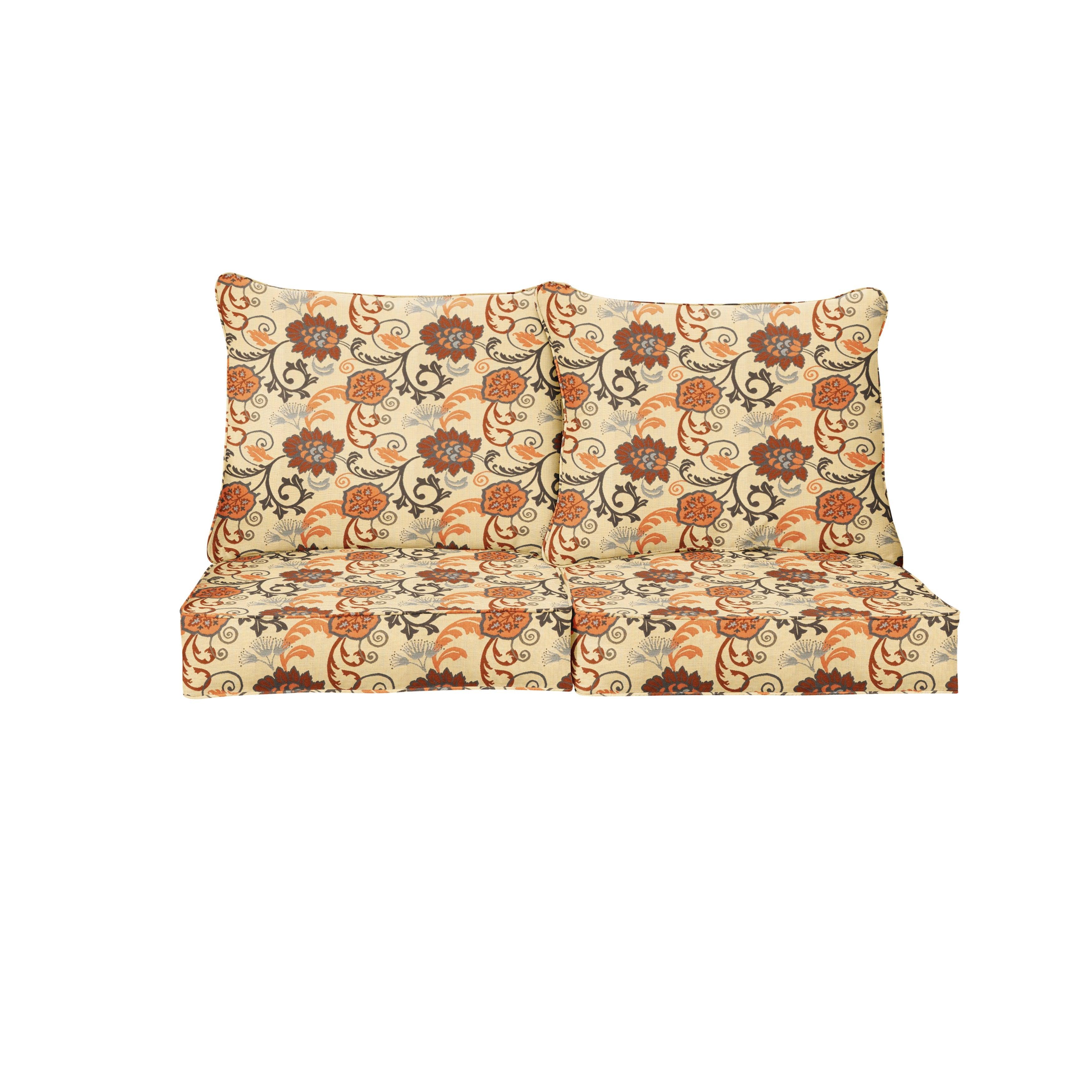 Sunbrella Elegance Marble Deep Seating Loveseat Pillow Cushion Set - Sorra Home