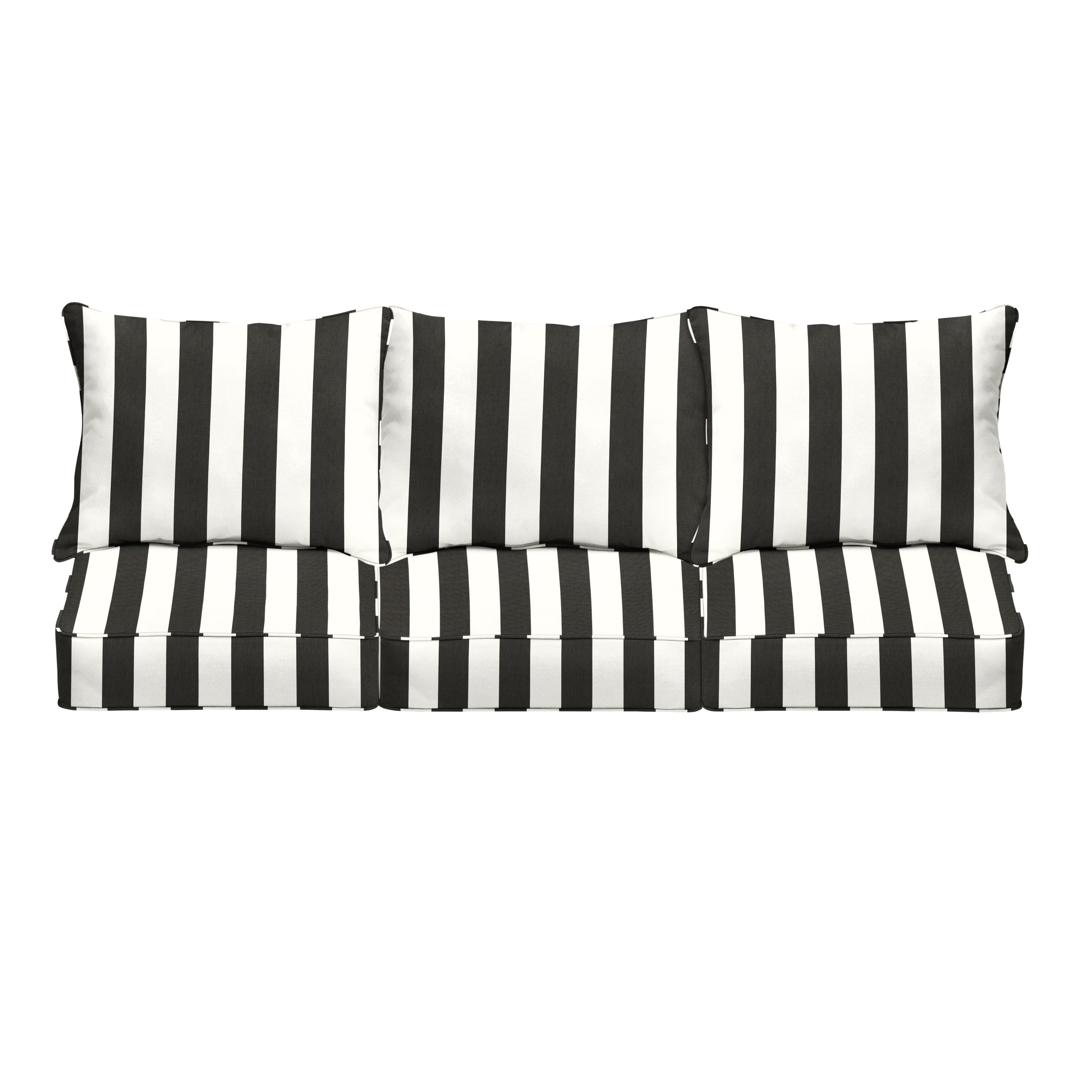 Sunbrella Rectangle Outdoor Deep Seating Sofa Pillow and Cushion Set
