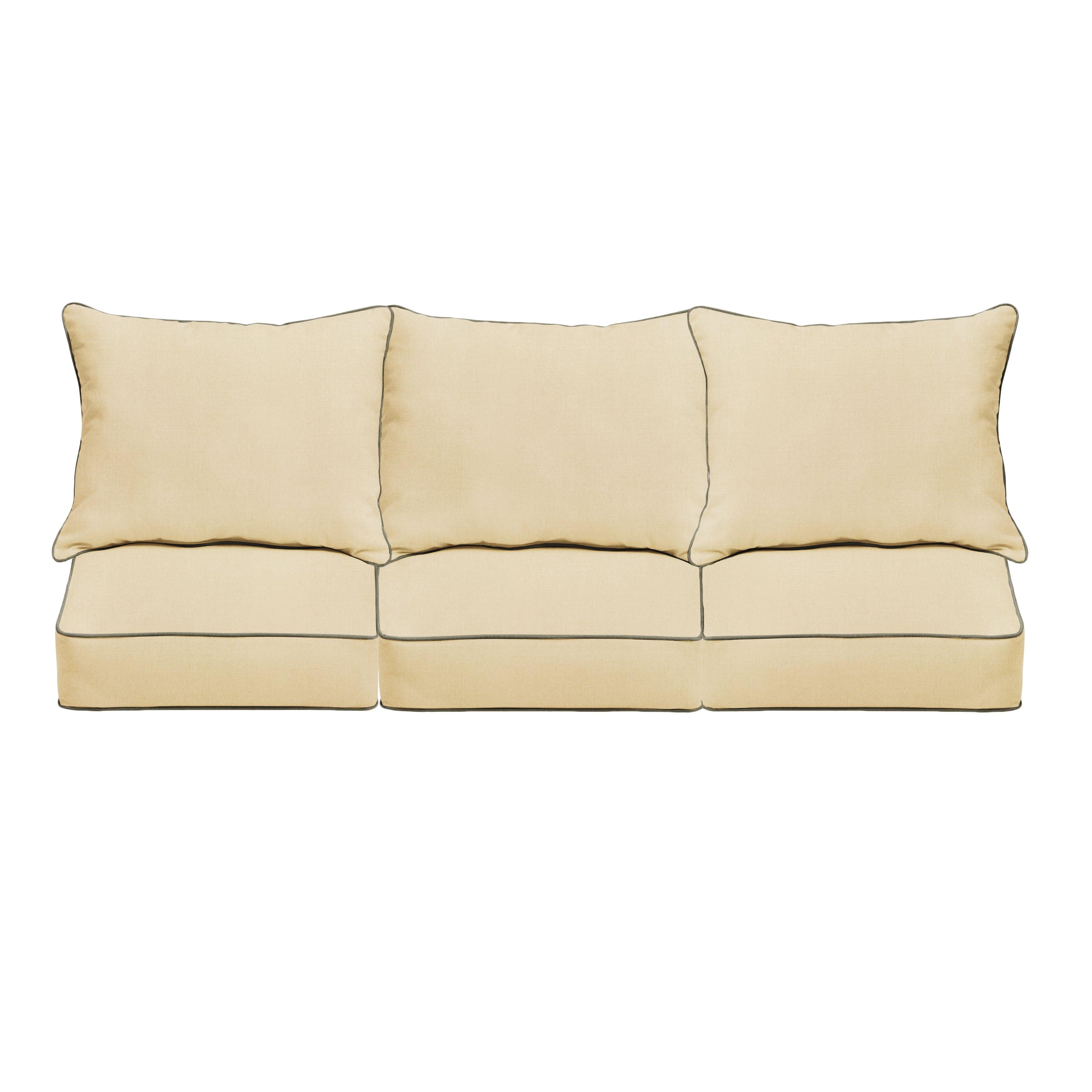 Sunbrella Canvas Deep Seating Sofa Pillow & Cushion Set - Sorra Home