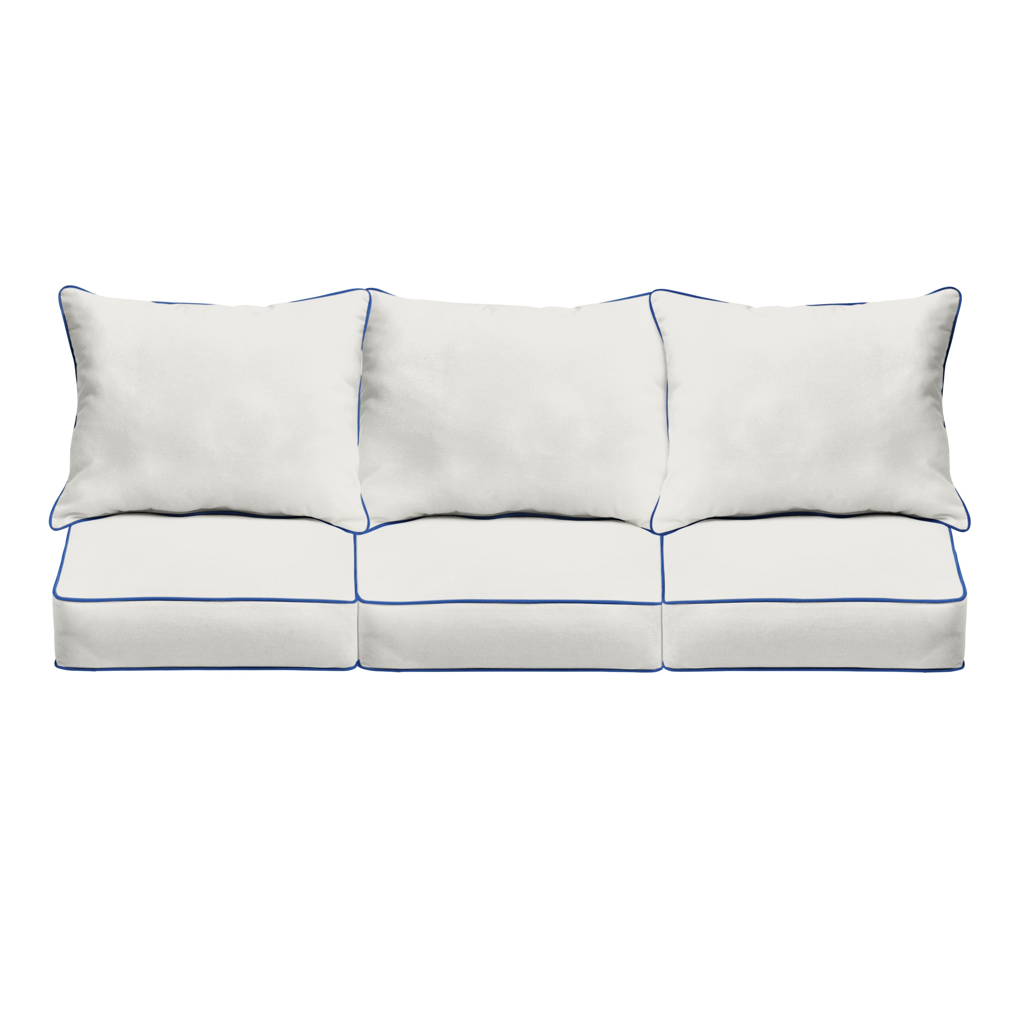 Sunbrella Canvas Deep Seating Sofa Pillow & Cushion Set - Sorra Home