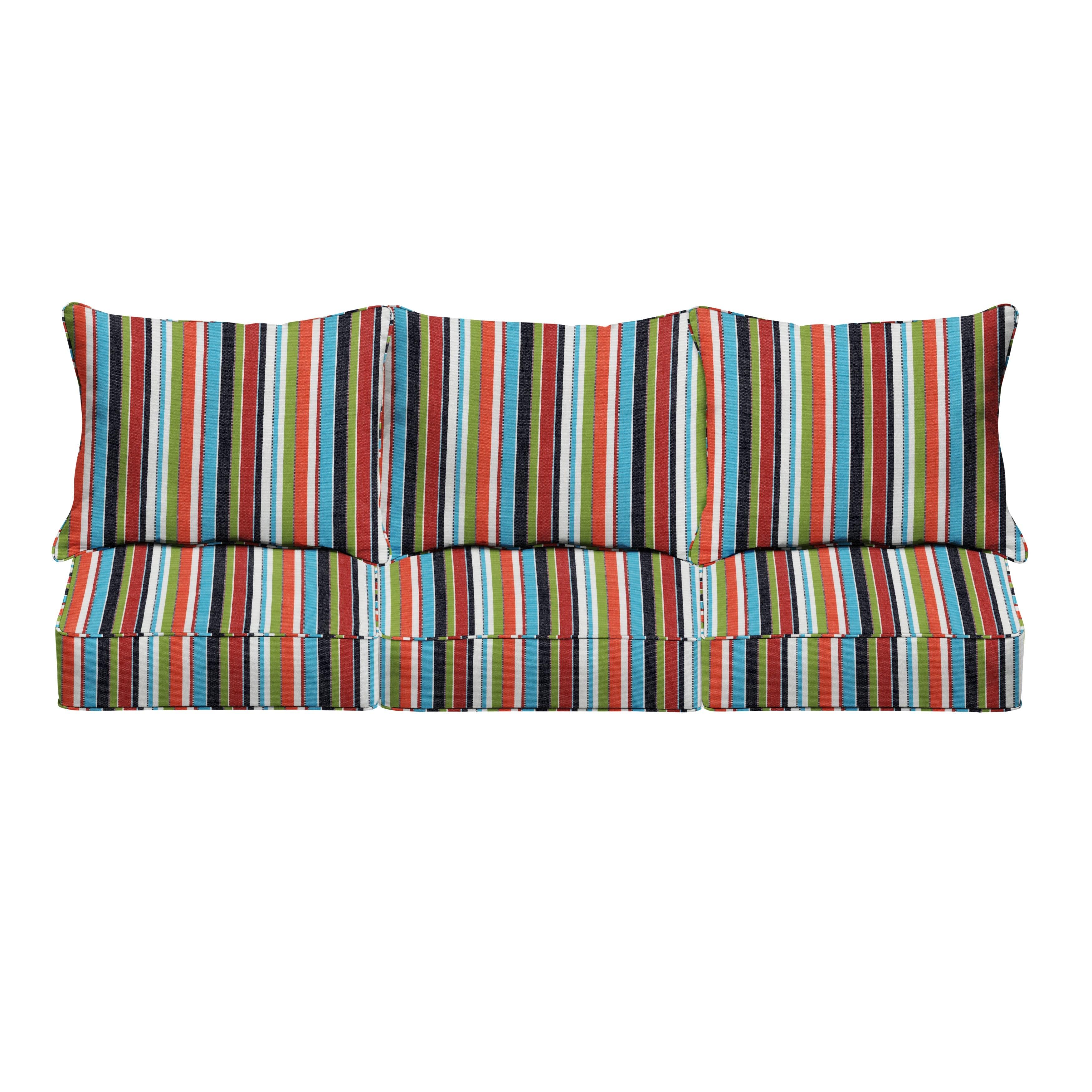 Sunbrella Carousel Deep Seating Sofa Pillow & Cushion Set - Sorra Home
