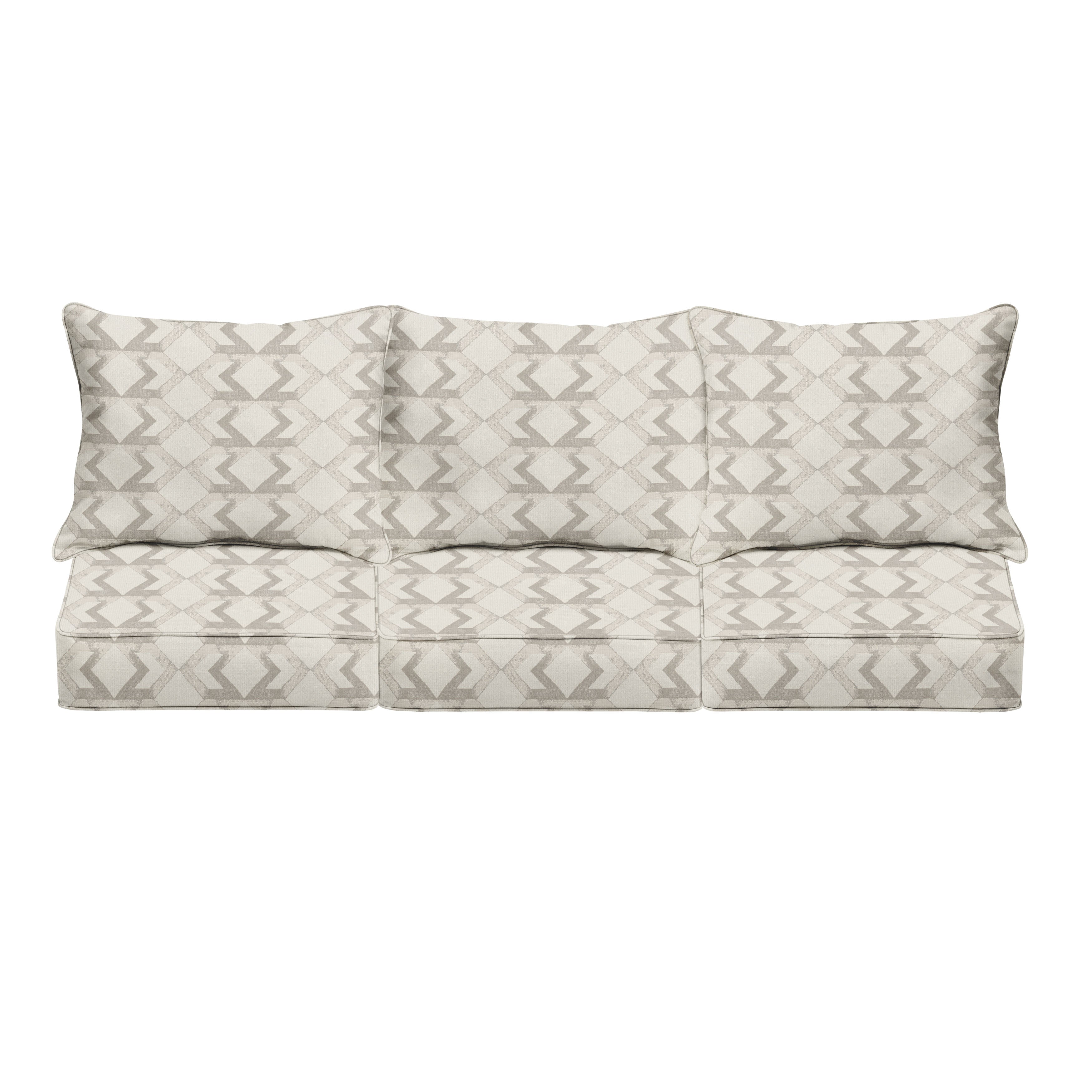 Outdura Square Outdoor Deep Seating Sofa Pillow and Cushion Set